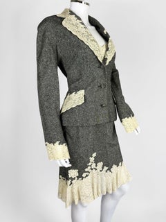 Christian Dior by John Galliano Conjunto de lana y encaje, FW 1998