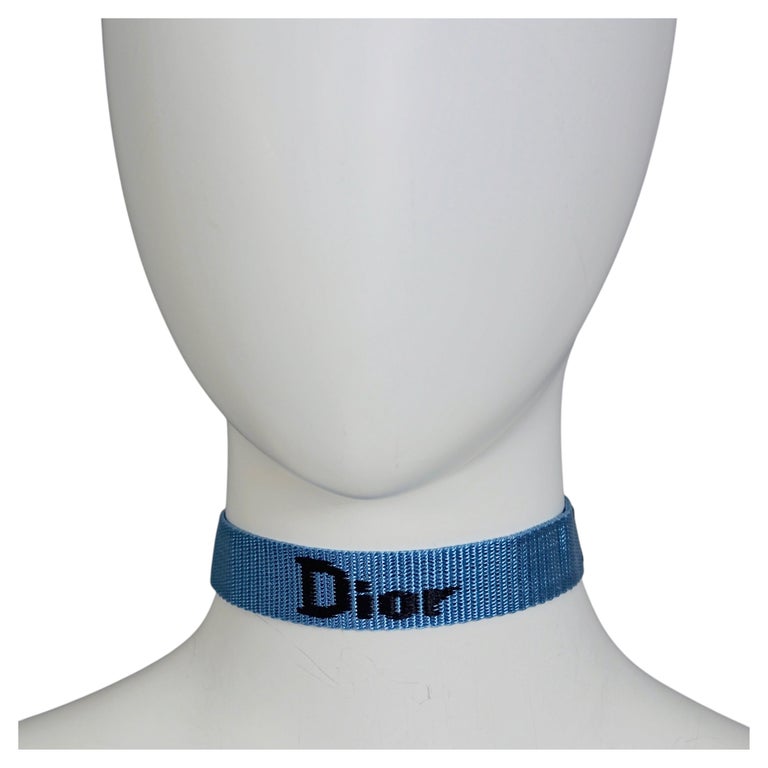 CHRISTIAN DIOR by John GALLIANO Y2K Blue Jean Logo Nylon Strap 