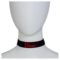 CHRISTIAN DIOR for Christian Dior Y2K Collana con cinturino in nylon con logo nero