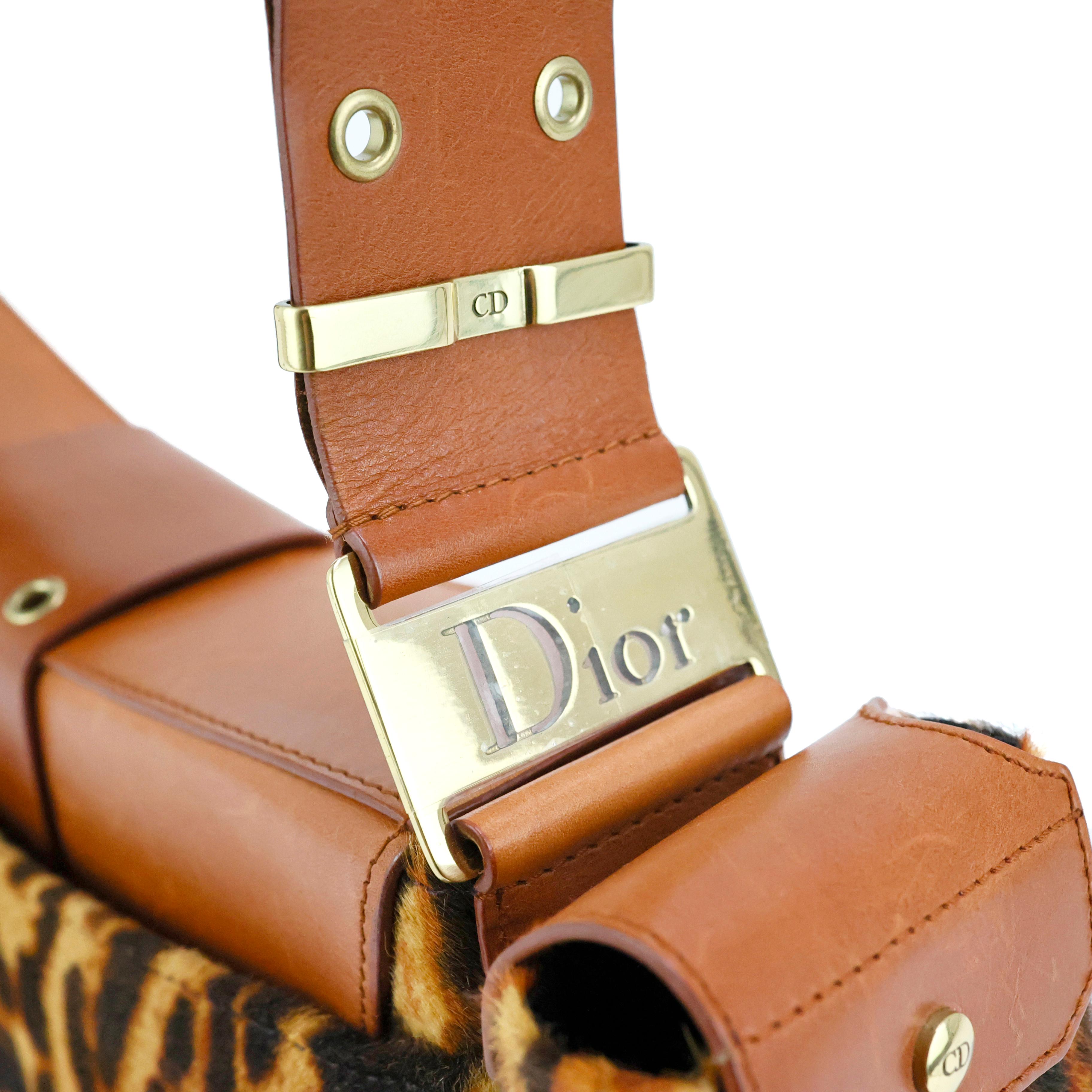 Orange Christian Dior par John Galliano Y2K Columbus / Street Chic imprimé léopard