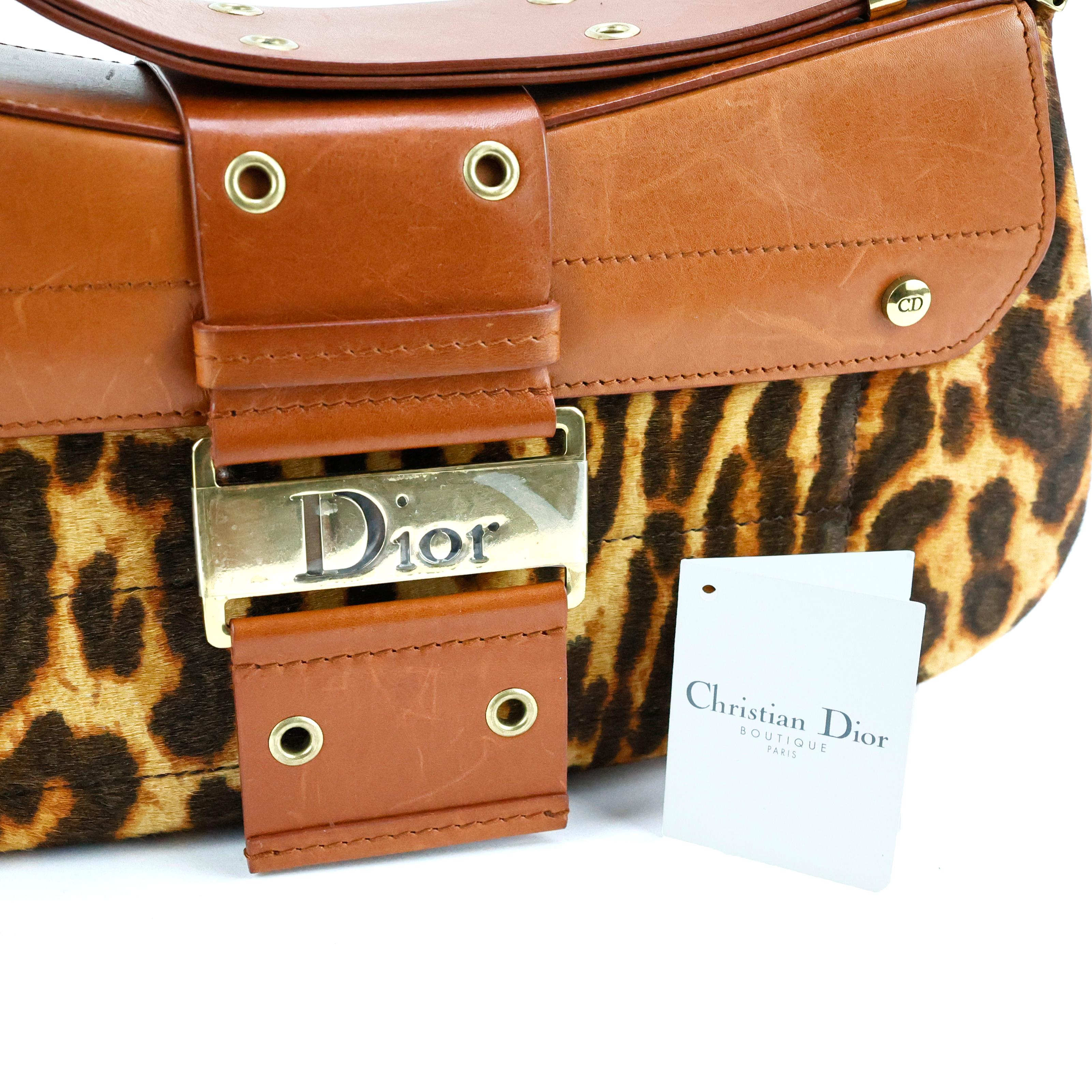  Christian Dior par John Galliano Y2K Columbus / Street Chic imprimé léopard Pour femmes 