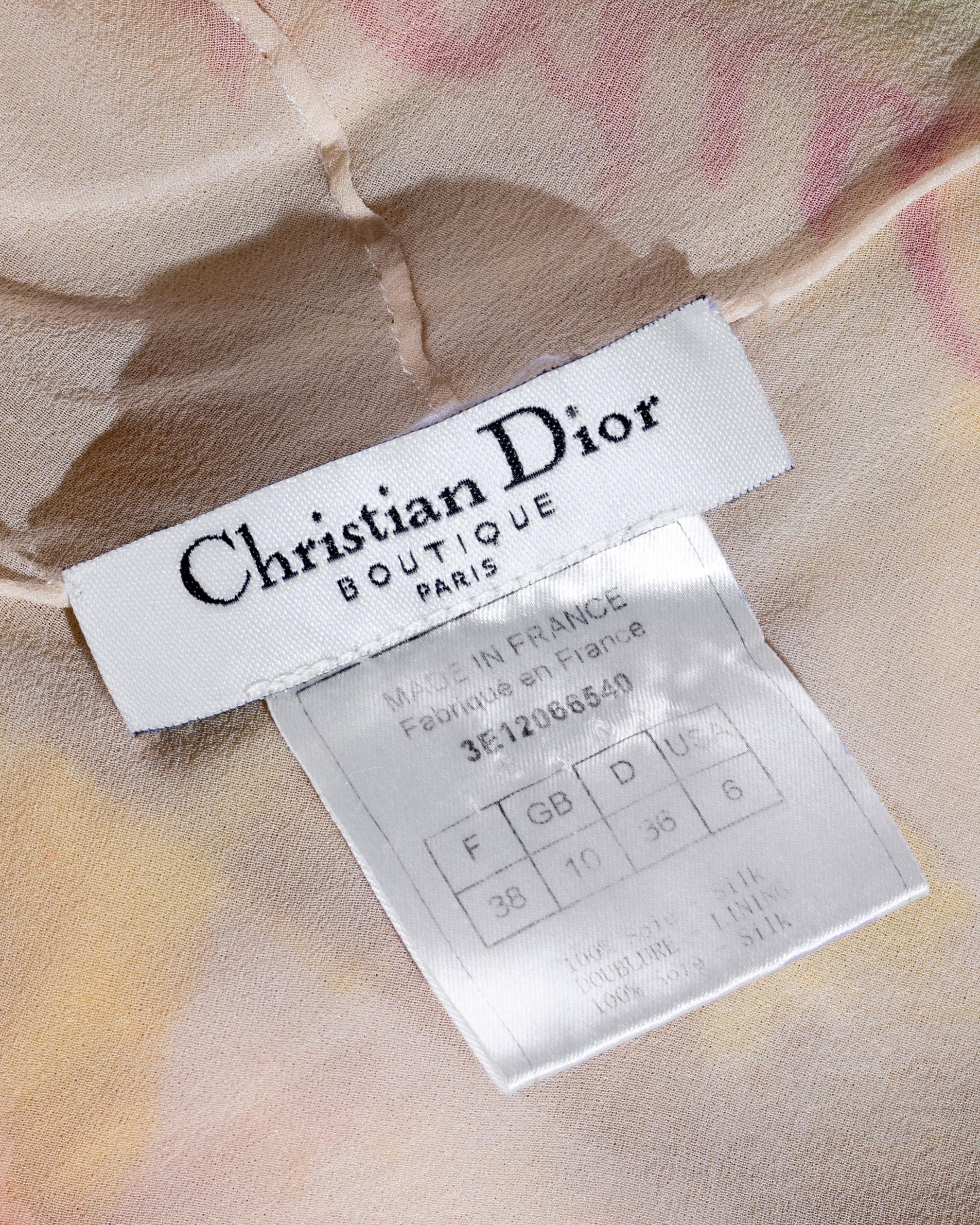 Christian Dior by John Galliano Gelbes Seidenkleid mit Graffiti-Druck, Frühjahr/Sommer 2003 im Angebot 9