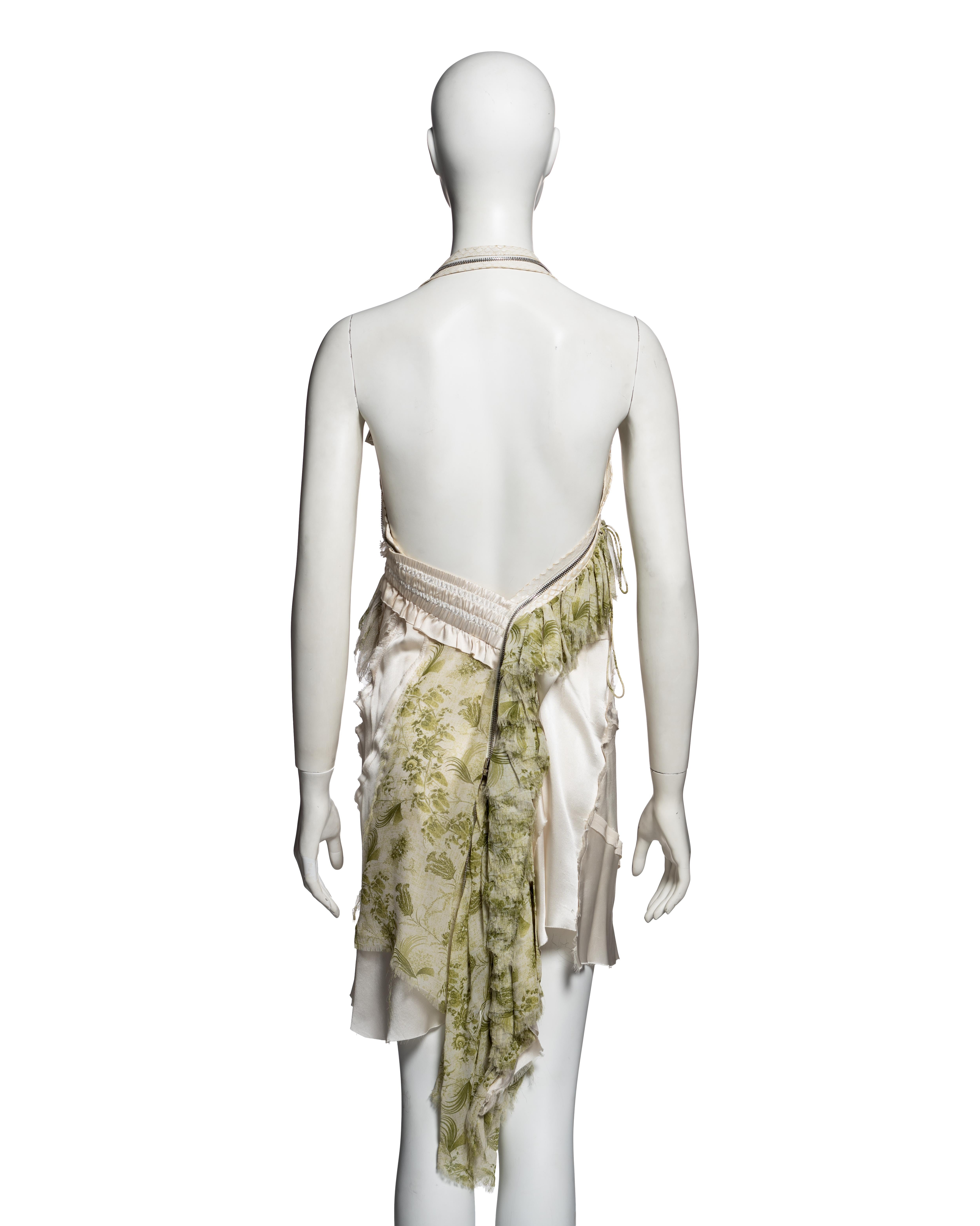 Mini robe en satin de soie à fermeture éclair Christian Dior by John Galliano, SS 2001 en vente 5