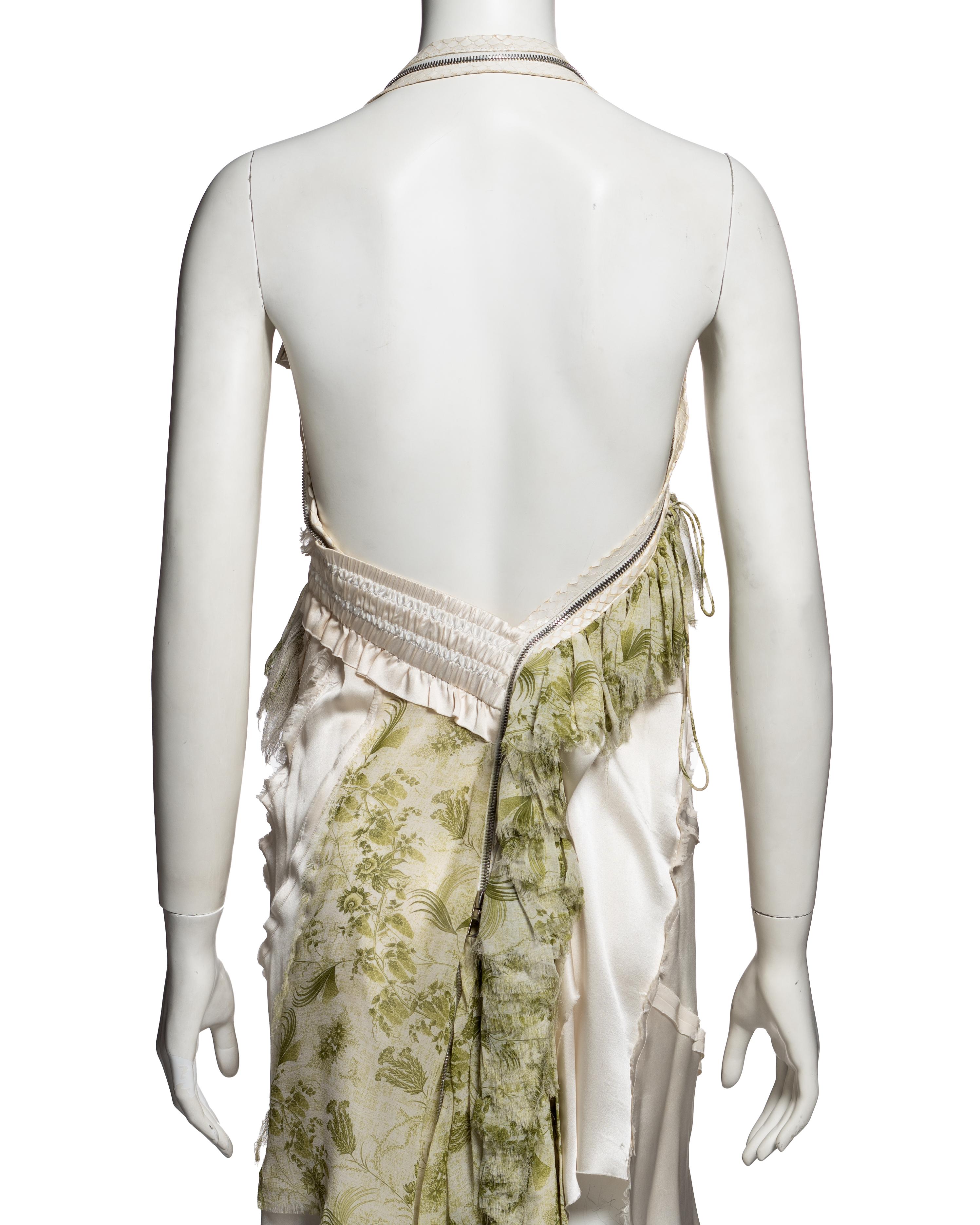 Mini robe en satin de soie à fermeture éclair Christian Dior by John Galliano, SS 2001 en vente 6