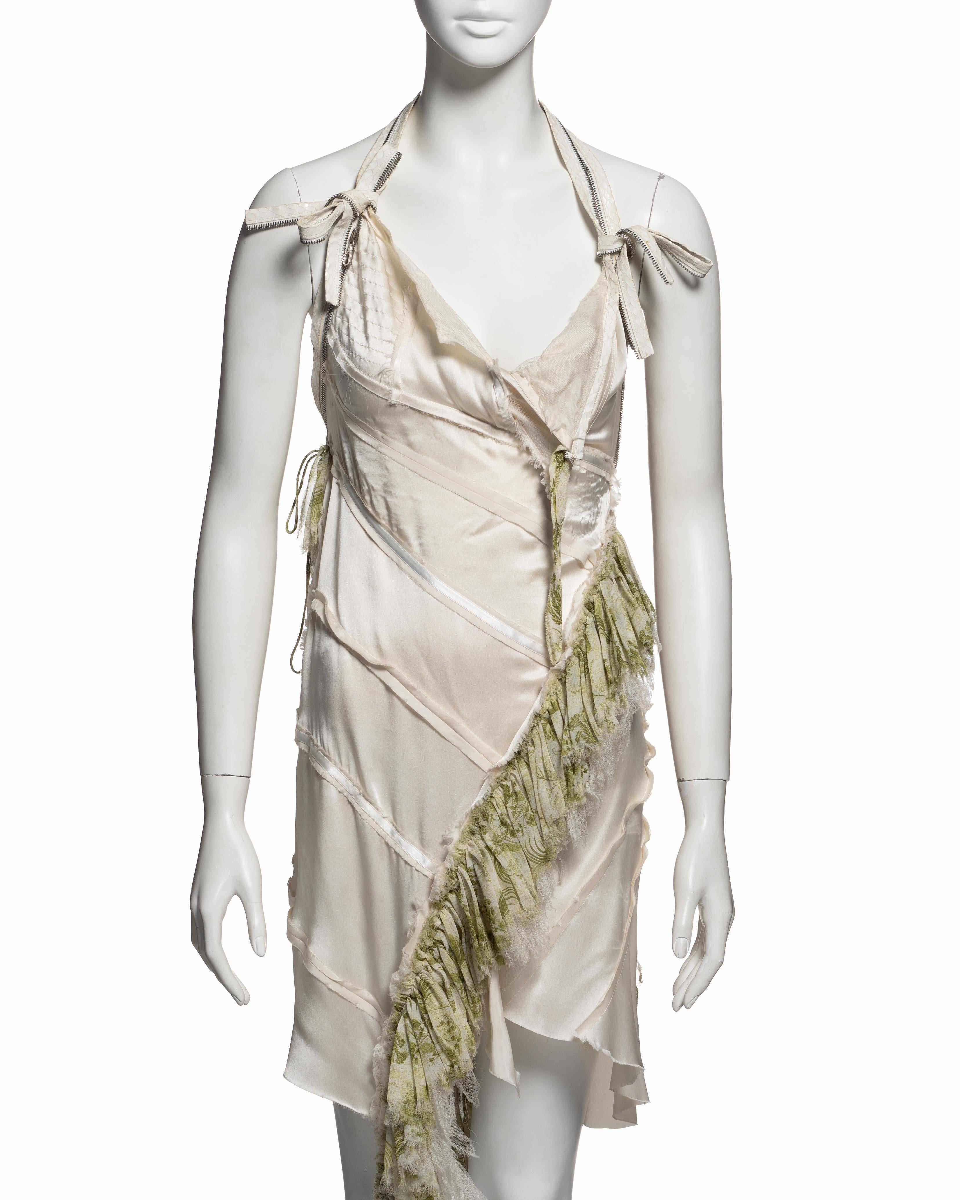 Mini robe en satin de soie à fermeture éclair Christian Dior by John Galliano, SS 2001 Pour femmes en vente