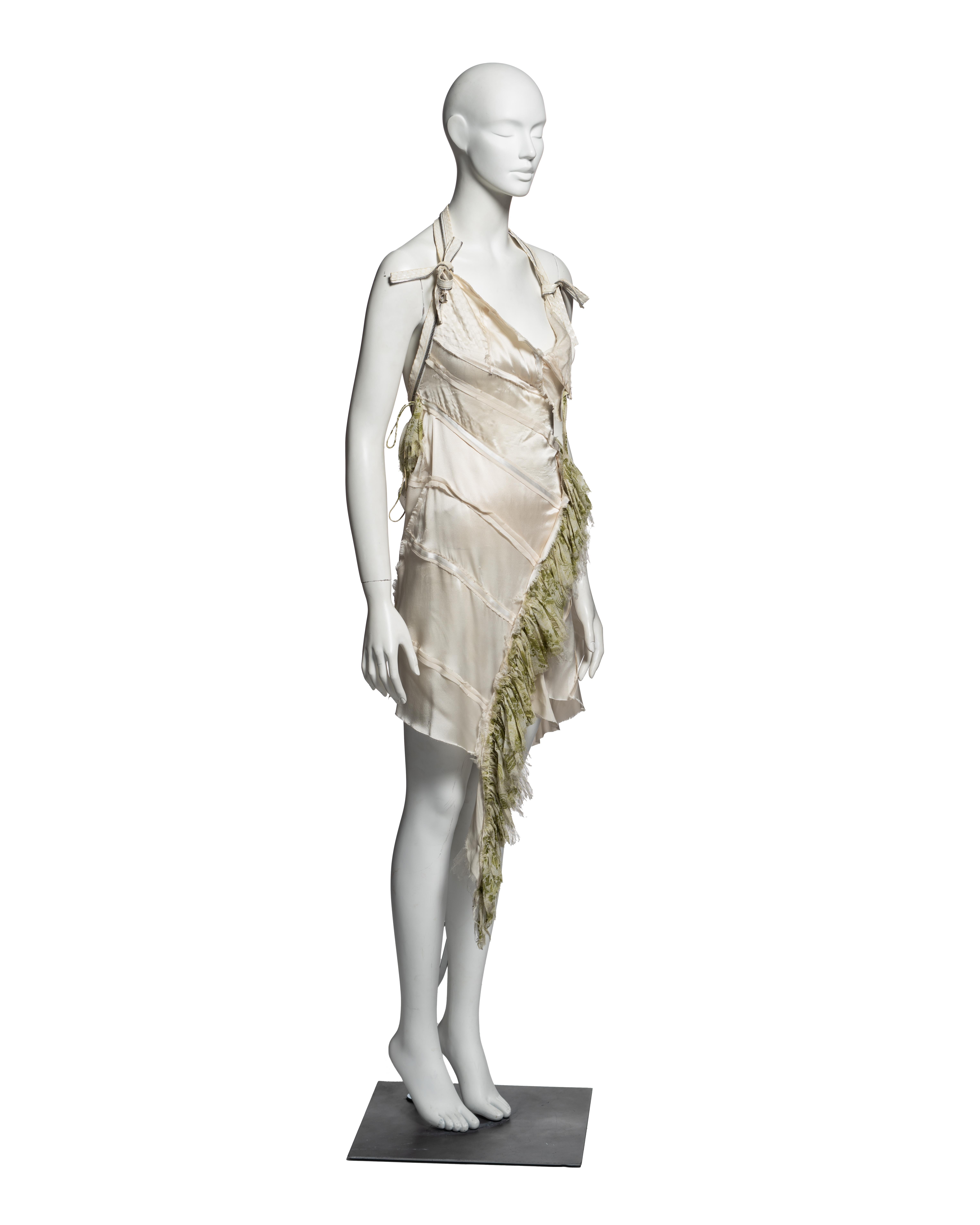 Mini robe en satin de soie à fermeture éclair Christian Dior by John Galliano, SS 2001 en vente 1