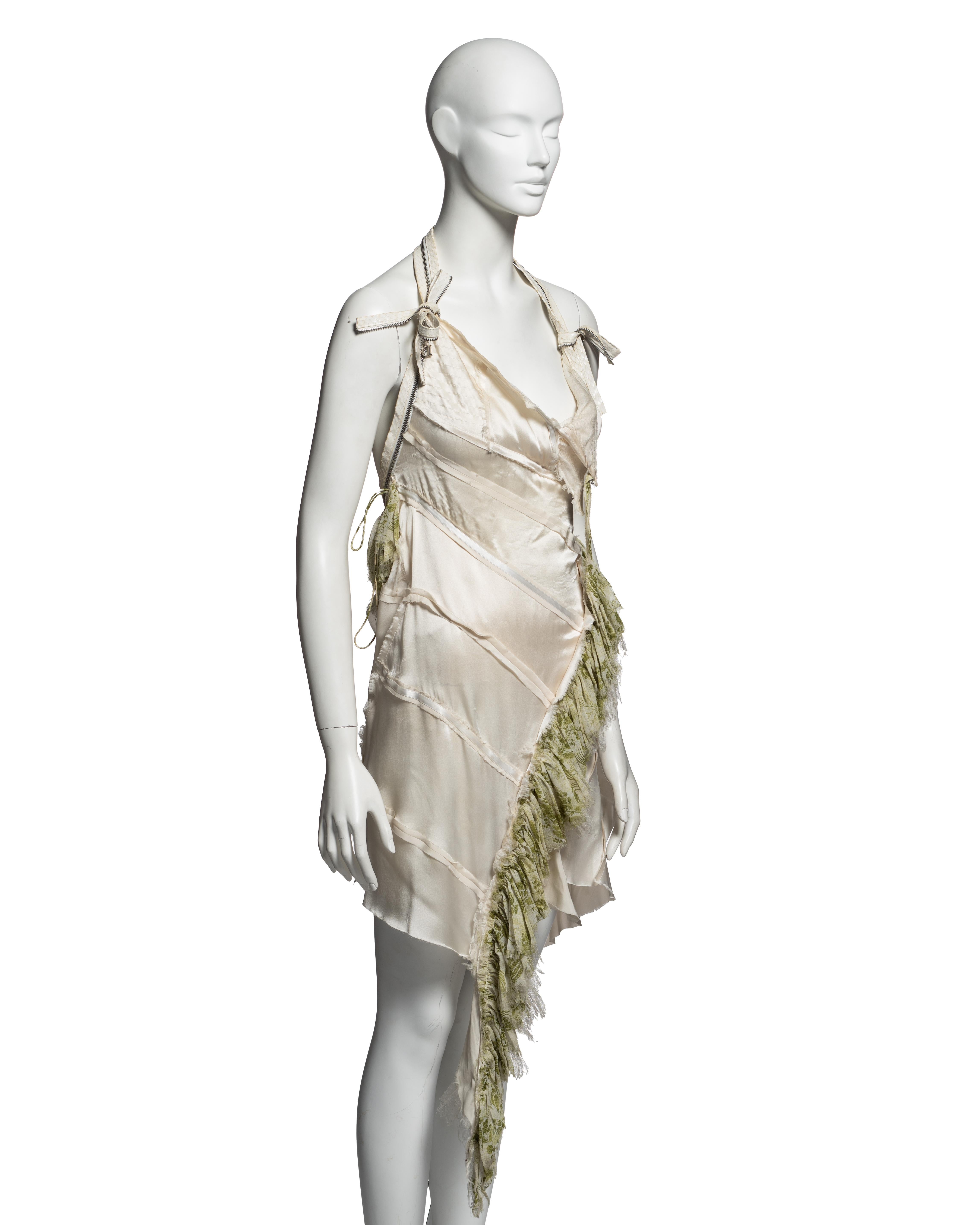 Mini robe en satin de soie à fermeture éclair Christian Dior by John Galliano, SS 2001 en vente 2