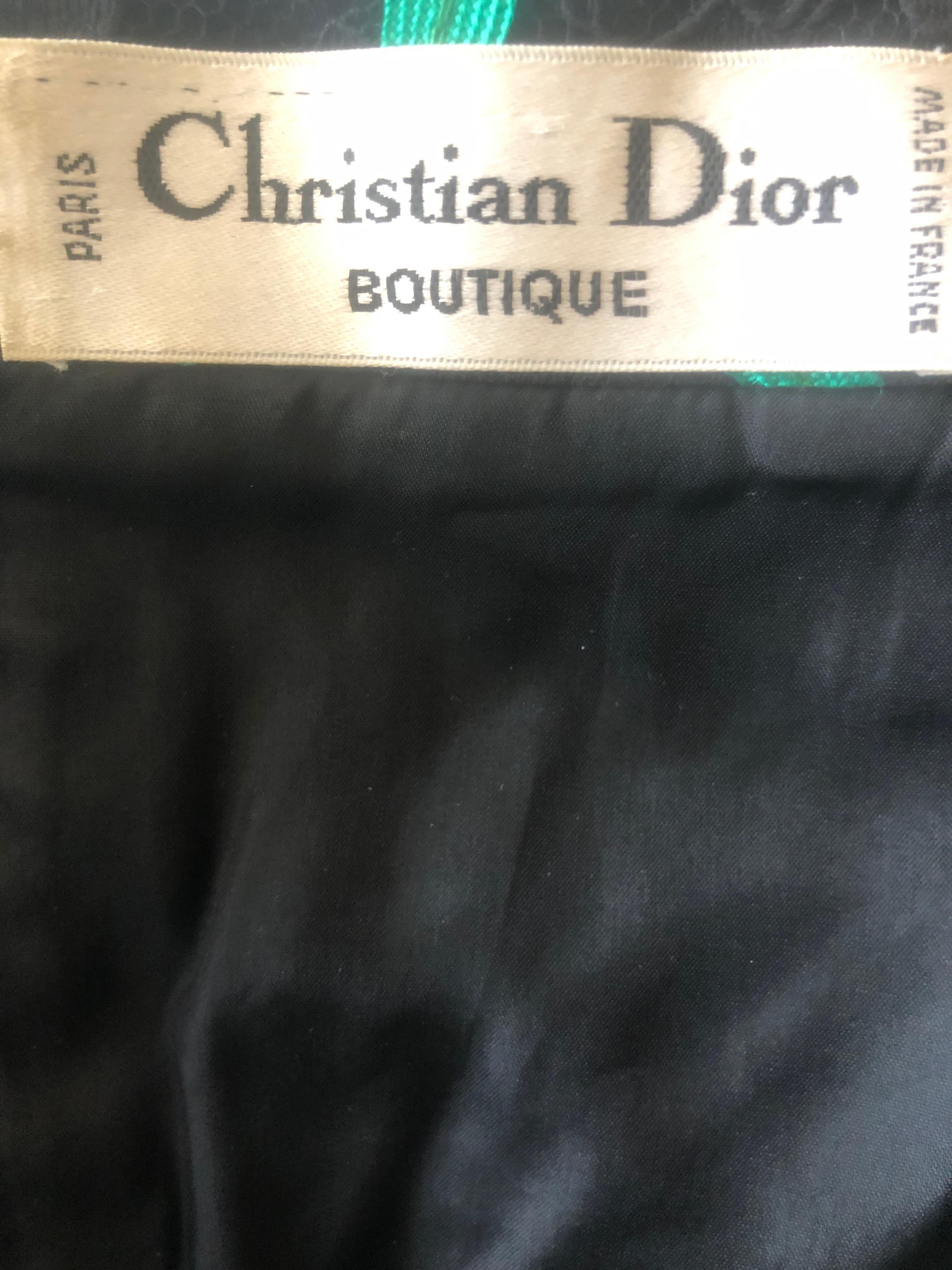  Christian Dior by Marc Bohan Black Lace Embellished Mini Cocktail Dress For Sale 3
