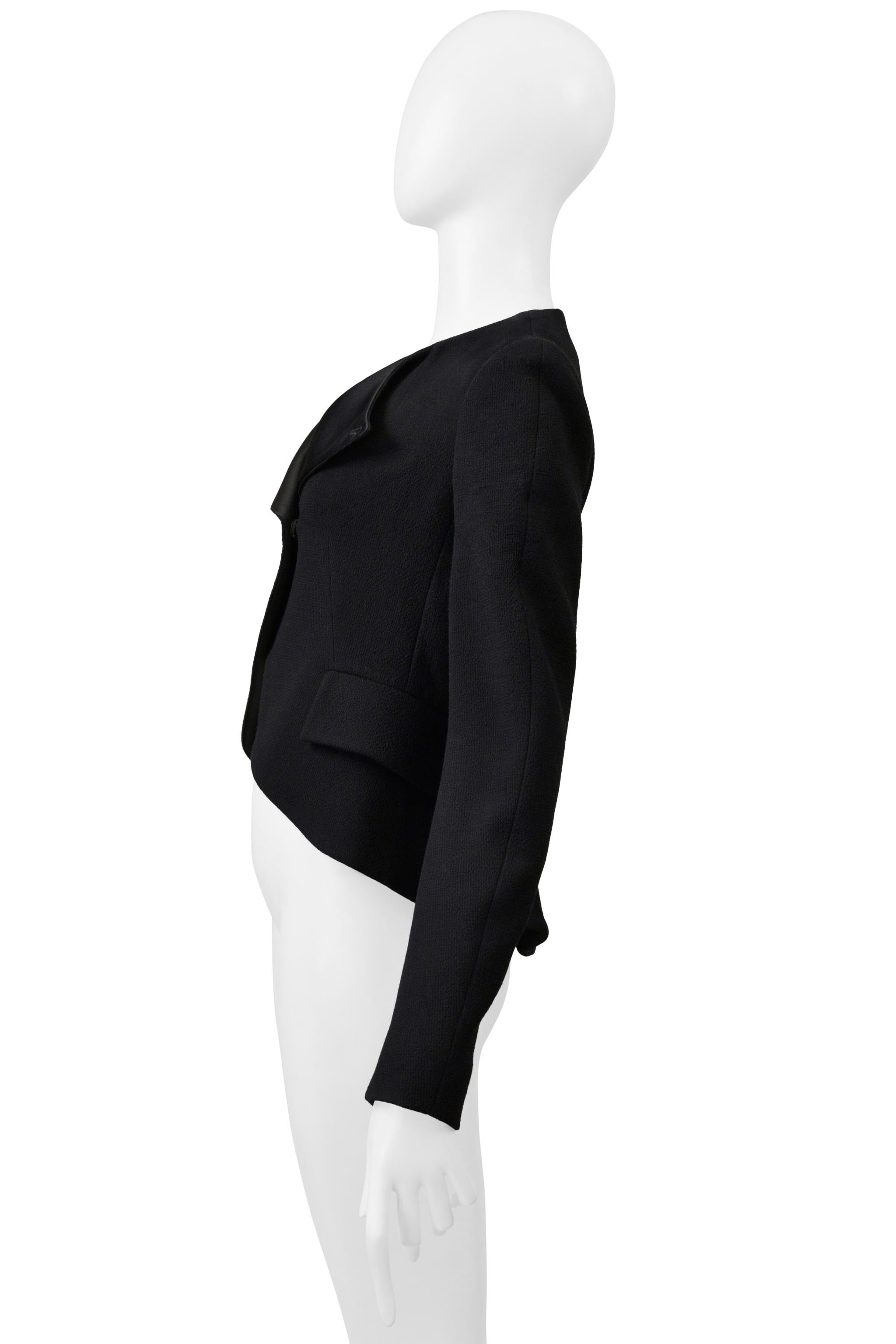 Christian Dior For Raf Simons Giacca da smoking nera con revers in raso In condizioni ottime in vendita a Los Angeles, CA
