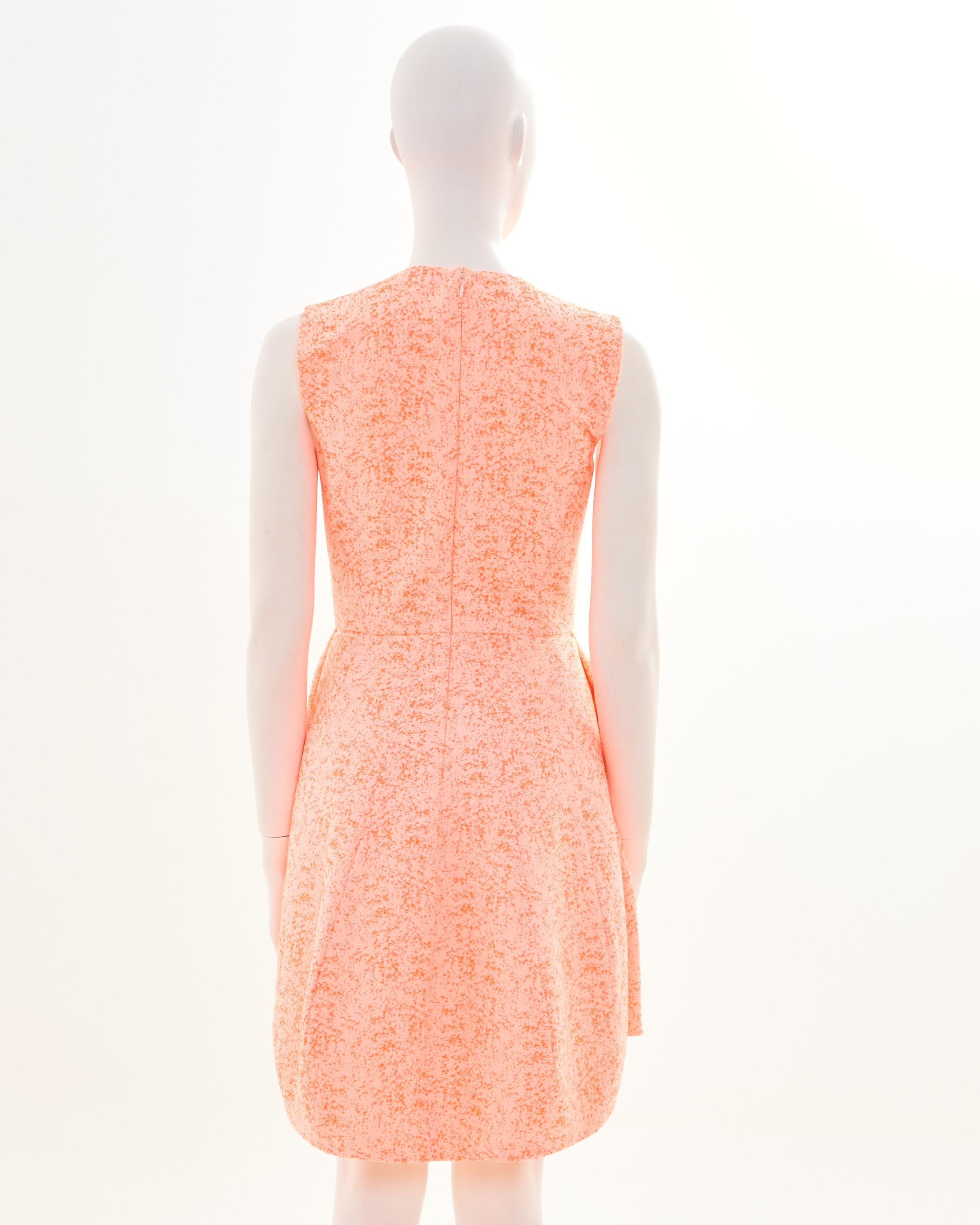 Orange Christian Dior by Raf Simons Cruise 2014 Pink Boucle Asymmetric Dress in vendita