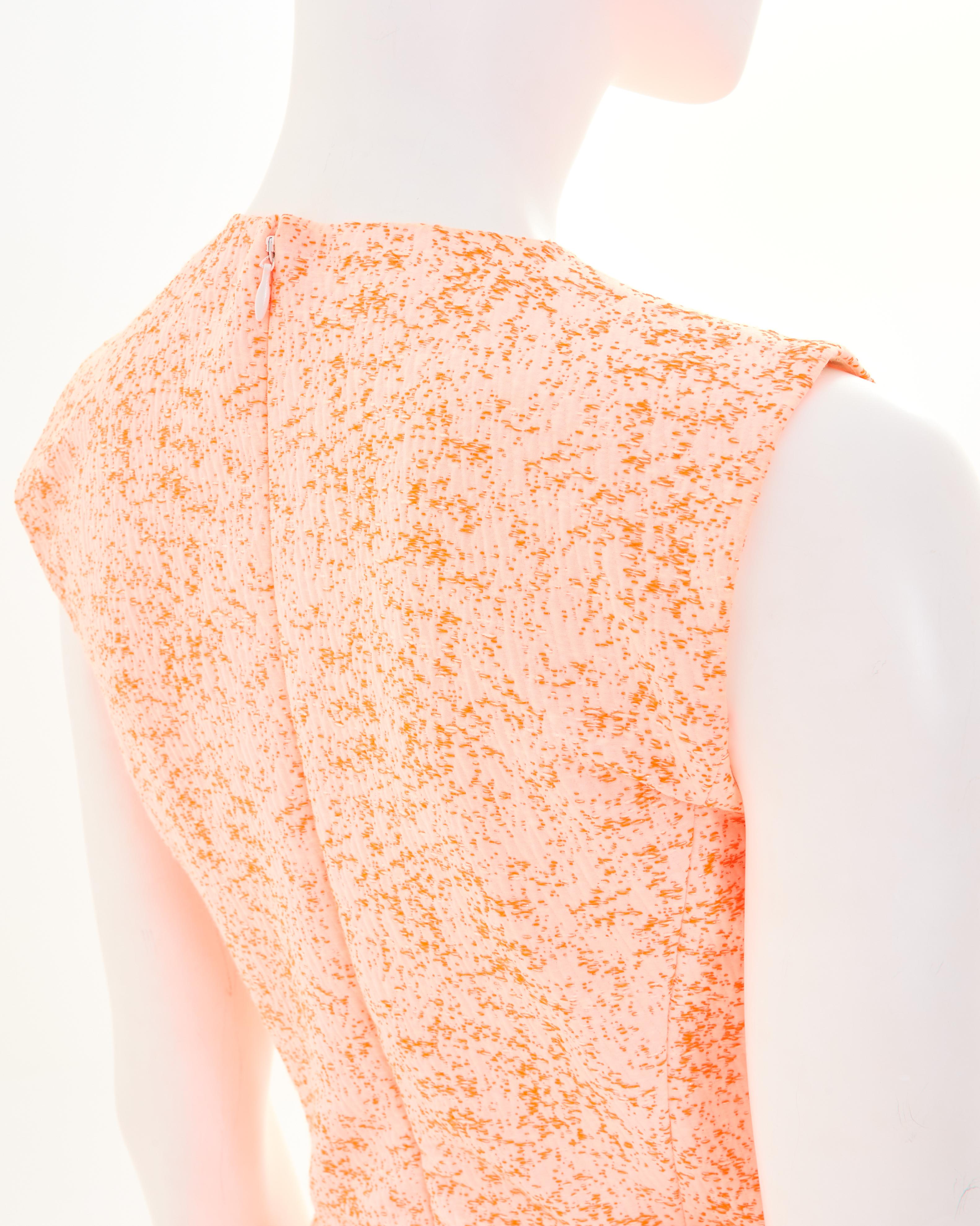 Christian Dior by Raf Simons Cruise 2014 Pink Boucle Asymmetric Dress in vendita 1