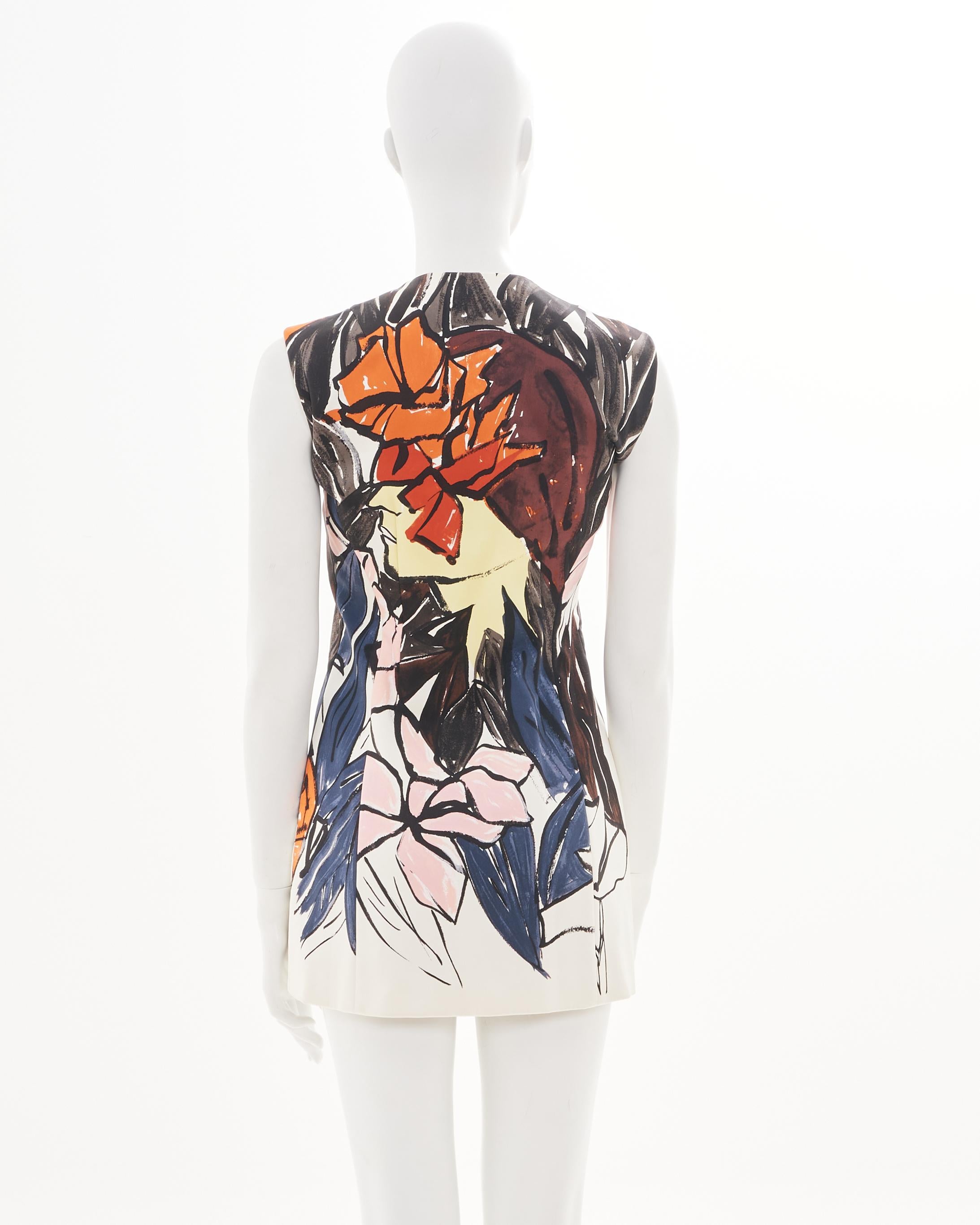 Christian Dior by Raf Simons Cruise 2015 Multicolor flower printed top and bag In Excellent Condition For Sale In Milano, IT