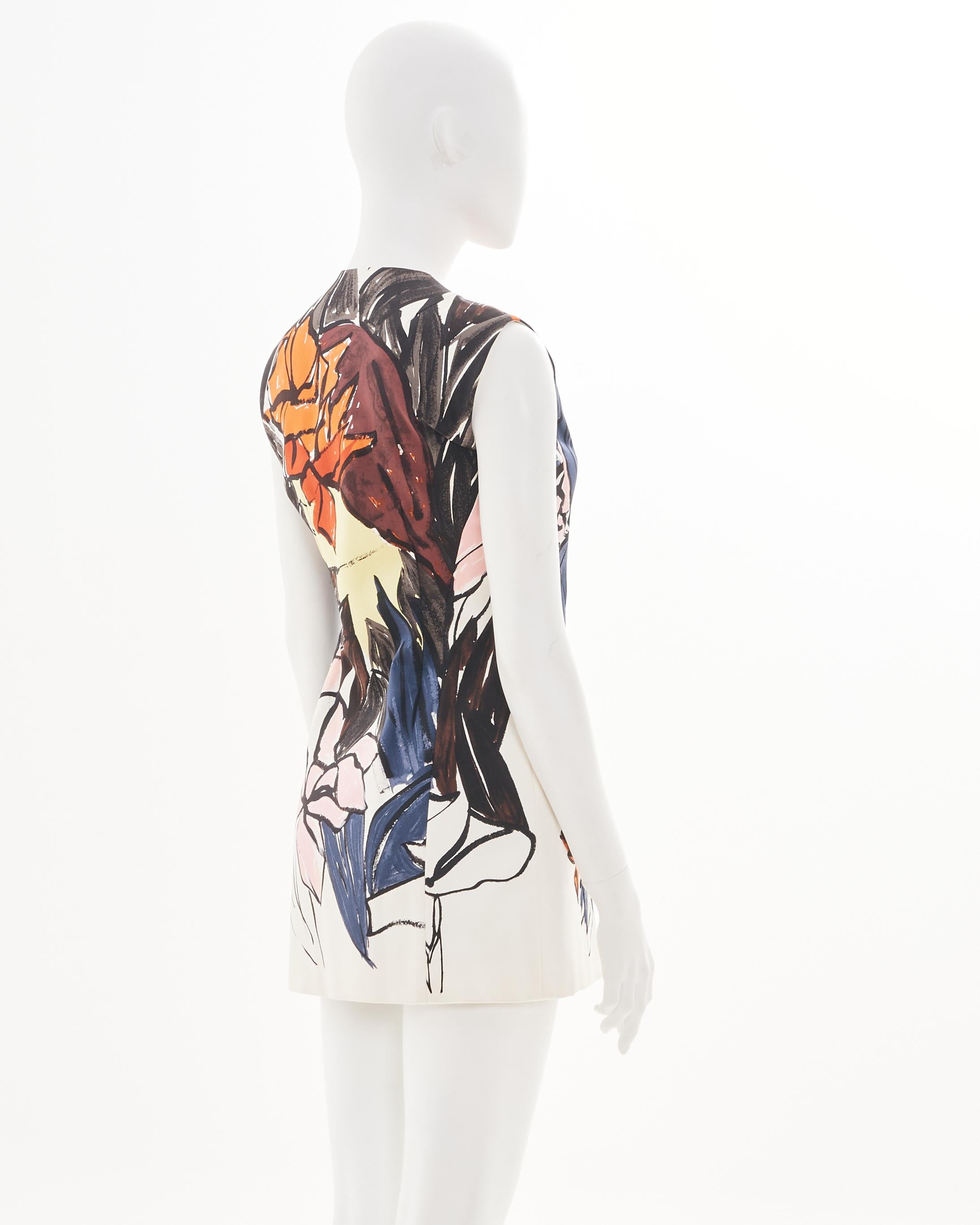 Women's Christian Dior by Raf Simons Cruise 2015 Multicolor flower printed top and bag For Sale