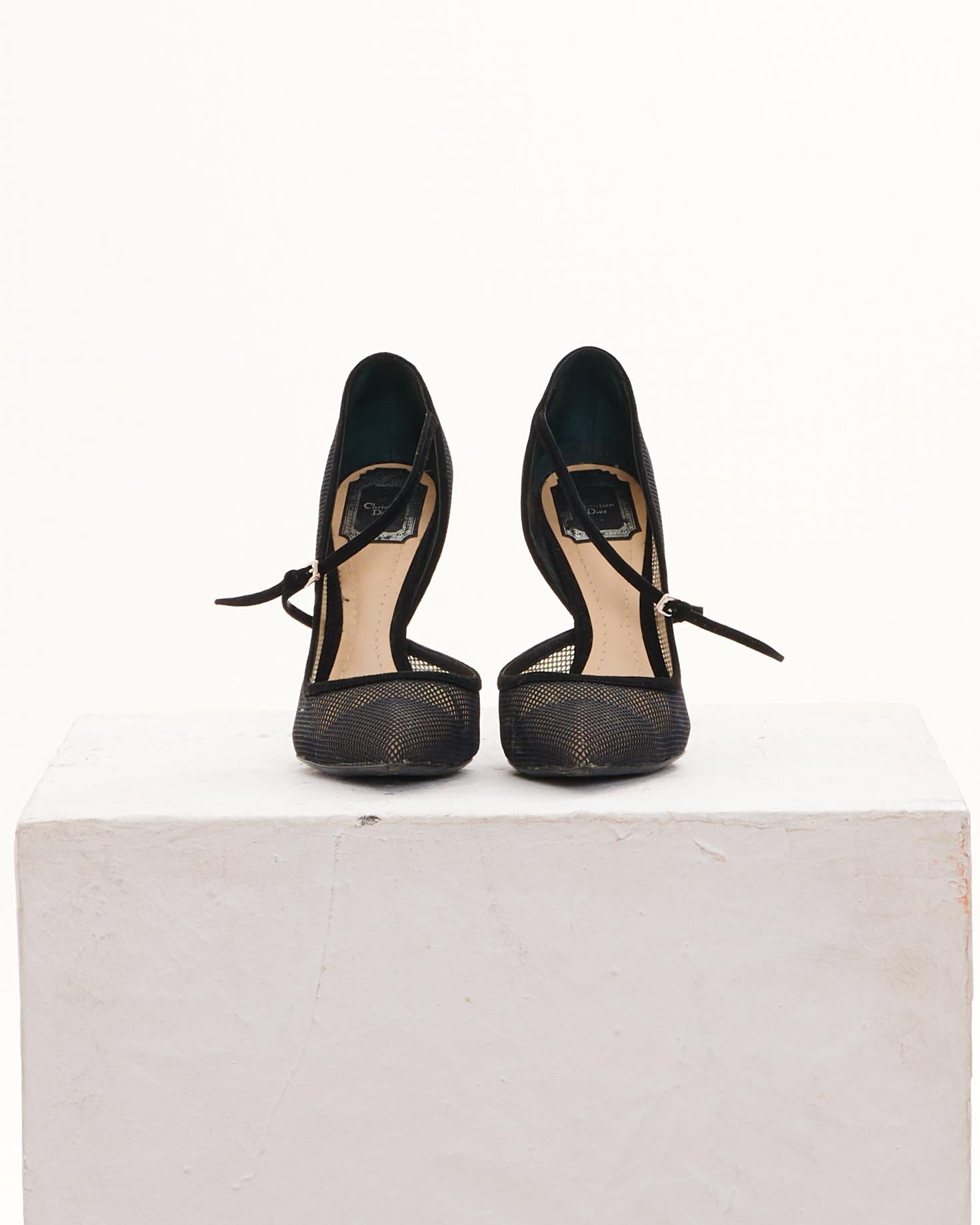 Women's Christian Dior by Raf Simons F/W 2013  Black printed D'Orsay pumps IT 40 For Sale