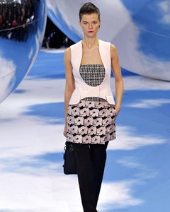 Christian Dior by Raf Simons F/W 2013 Pink Top and Flowers Pattern Mini Skirt