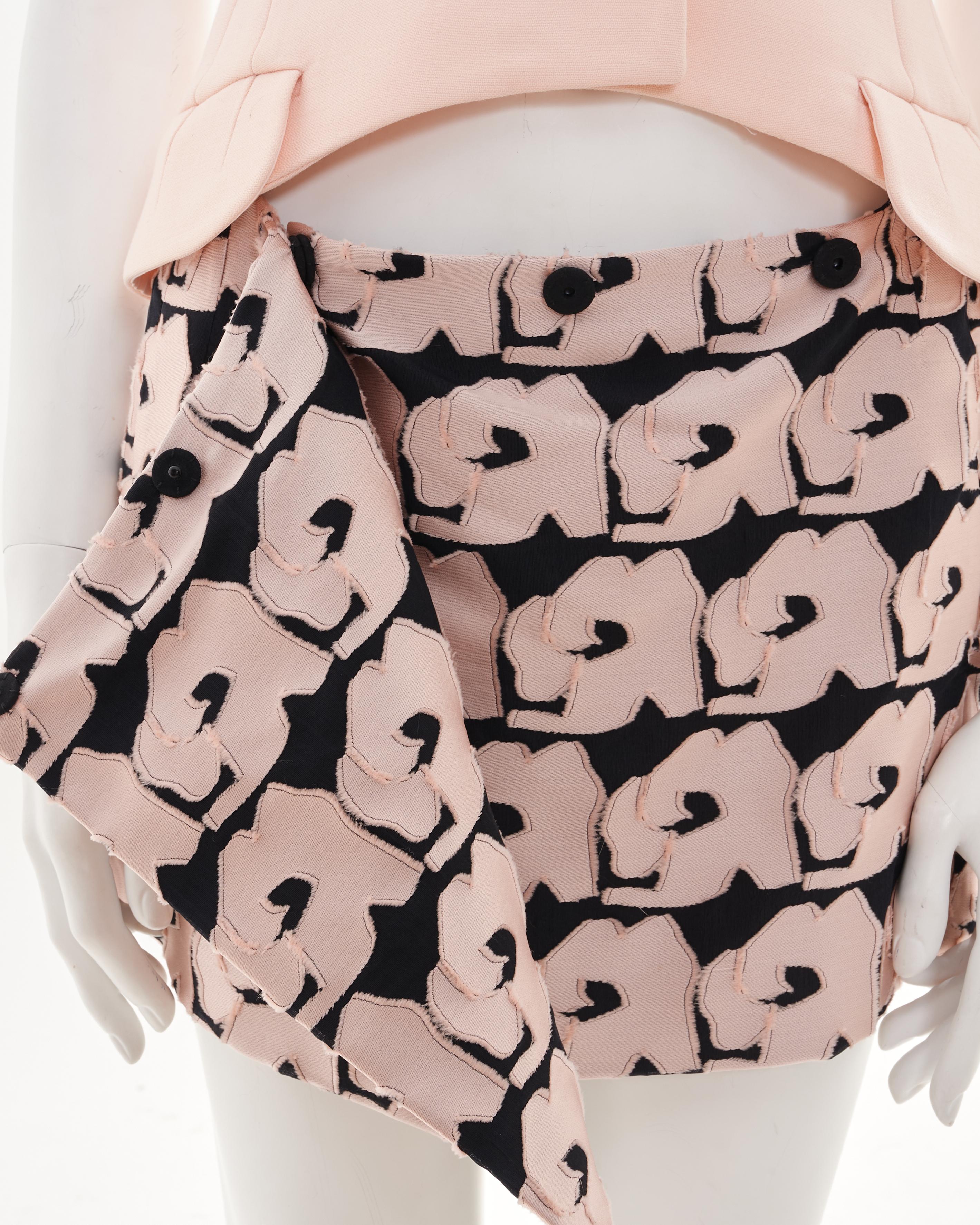 Christian Dior by Raf Simons F/W 2013 Top rose et mini-jupe à motifs de fleurs en vente 4