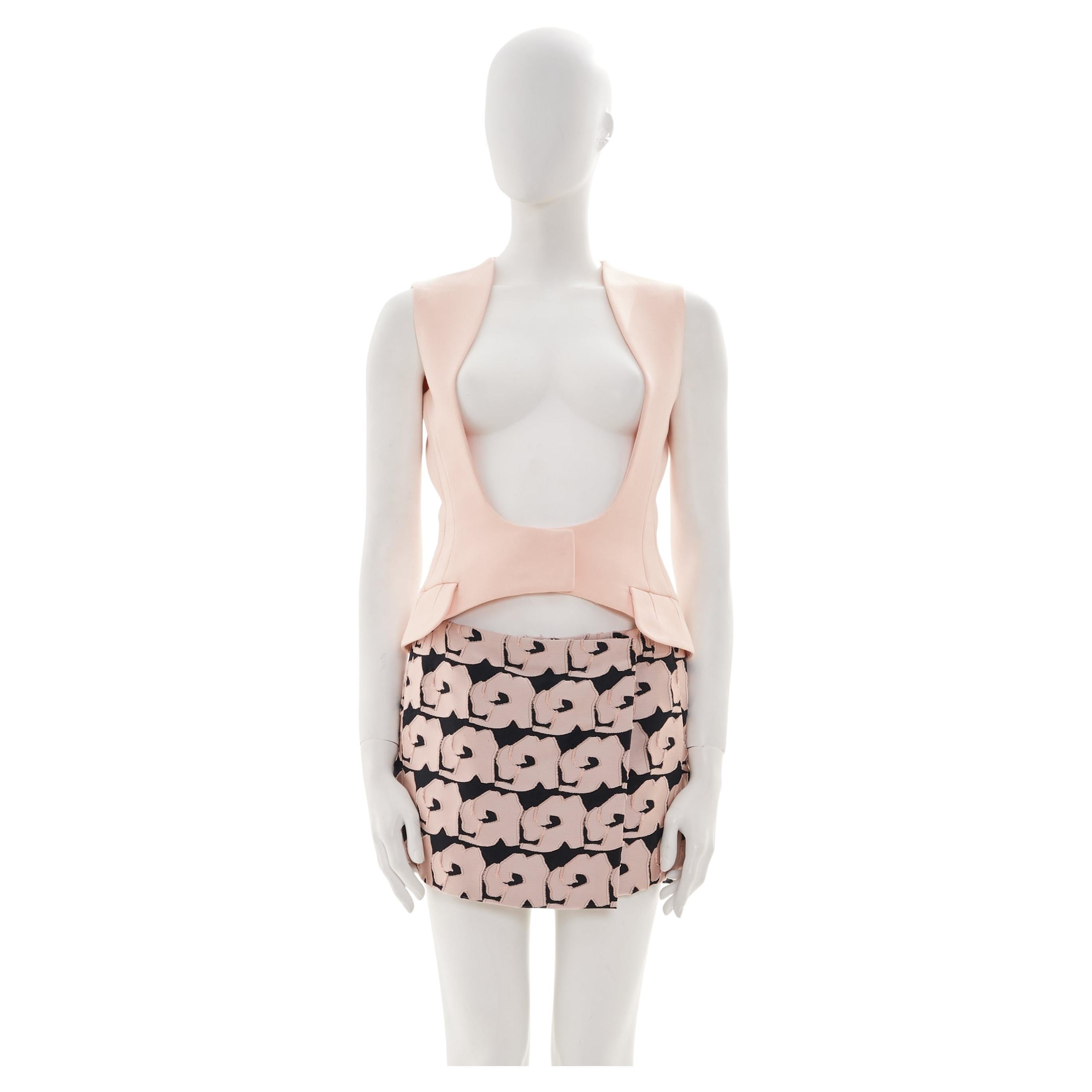 Christian Dior by Raf Simons F/W 2013 Top rose et mini-jupe à motifs de fleurs en vente