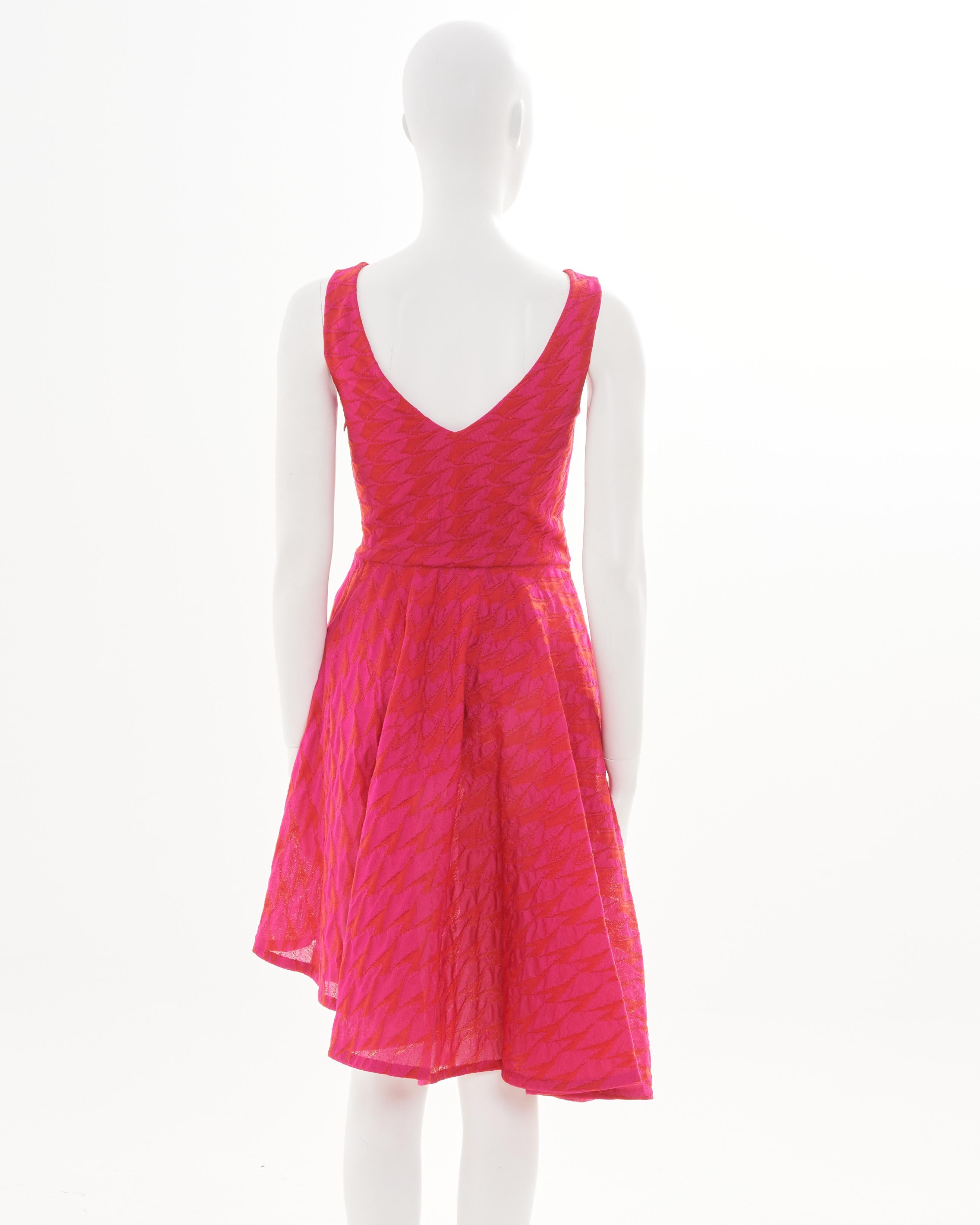 Red Christian Dior by Raf Simons F/W 2014 Asymmetric Fuchsia Cocktail Dress For Sale