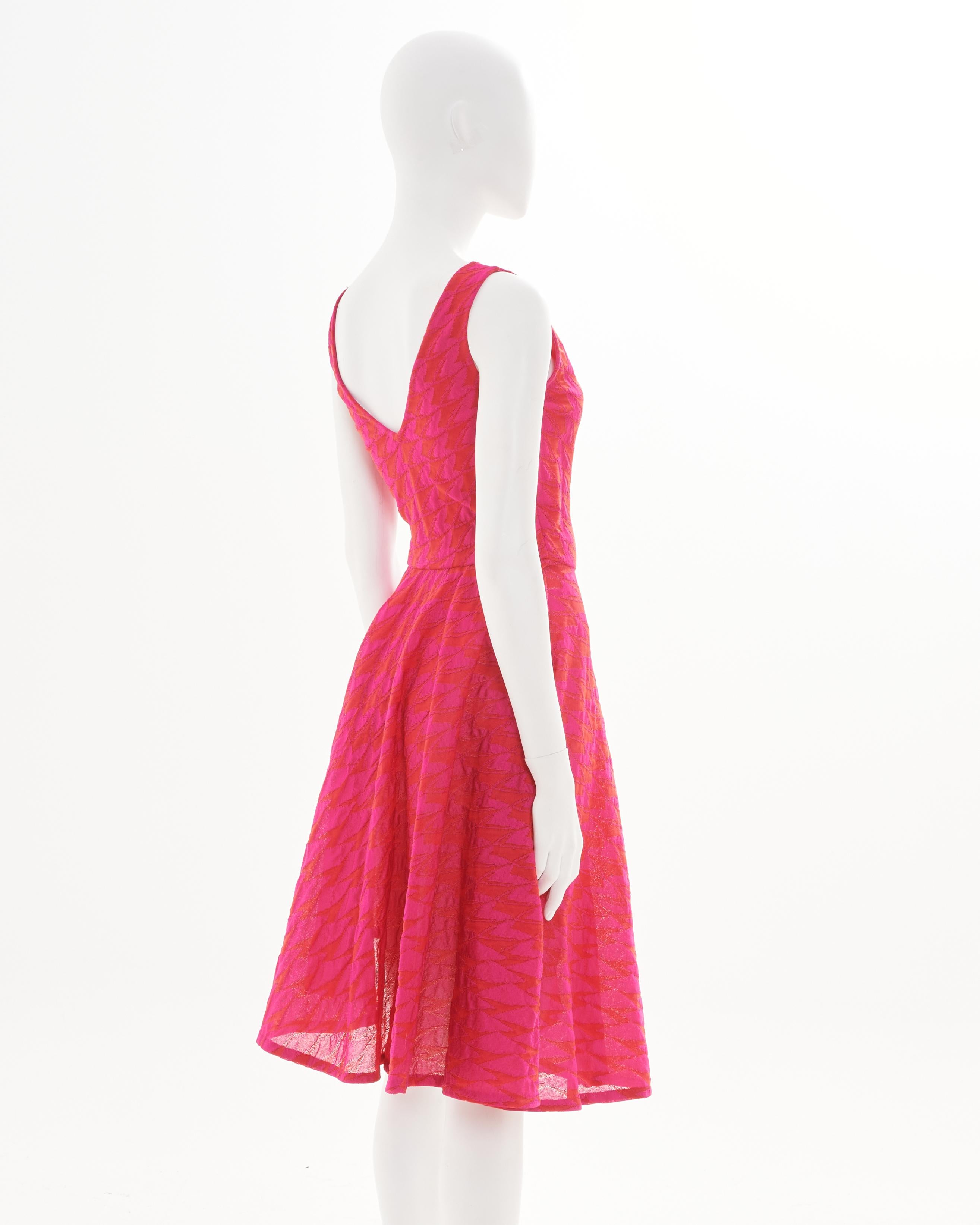 Christian Dior by Raf Simons F/W 2014 Asymmetric Fuchsia Cocktail Dress In Excellent Condition For Sale In Milano, IT