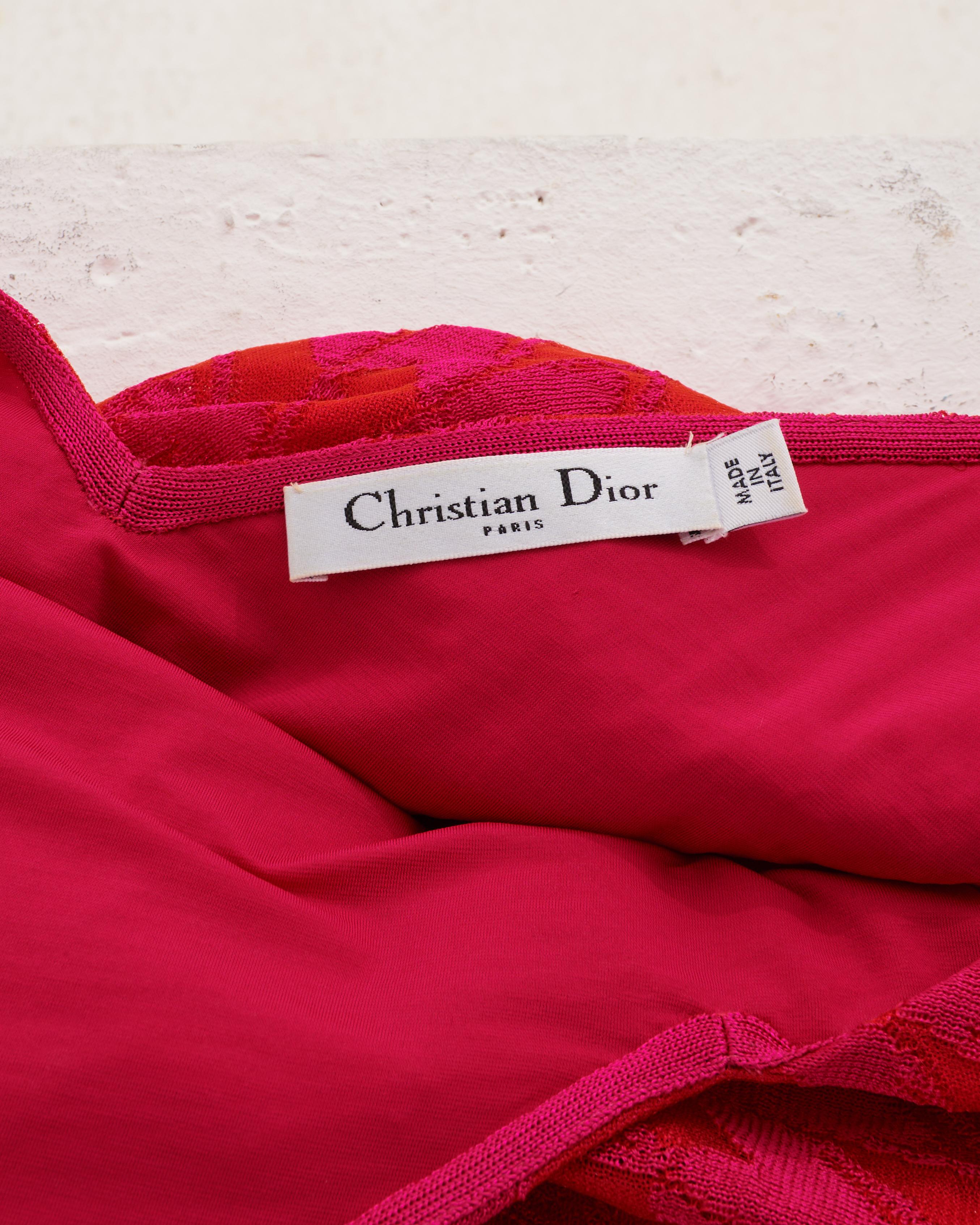 Christian Dior by Raf Simons F/W 2014 Asymmetric Fuchsia Cocktail Dress For Sale 2