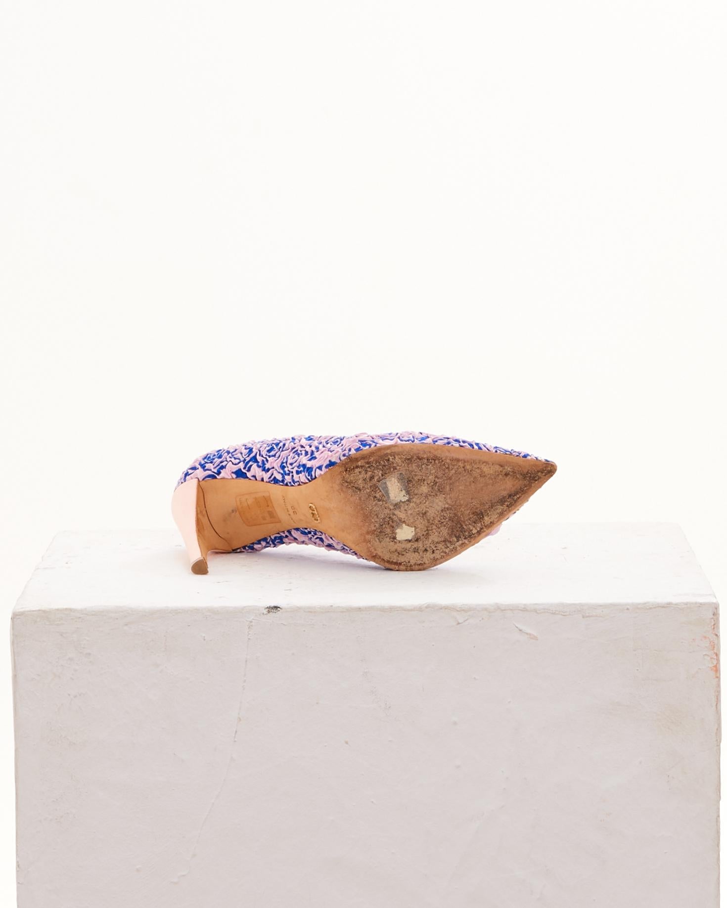 Christian Dior by Raf Simons Pink and Blue Floreal Pump In condizioni ottime in vendita a Milano, IT