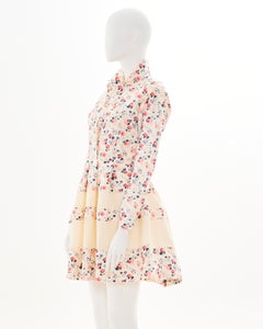 Christian Dior by Raf Simons Resort 2013 White Flowers Longsleeve Dress