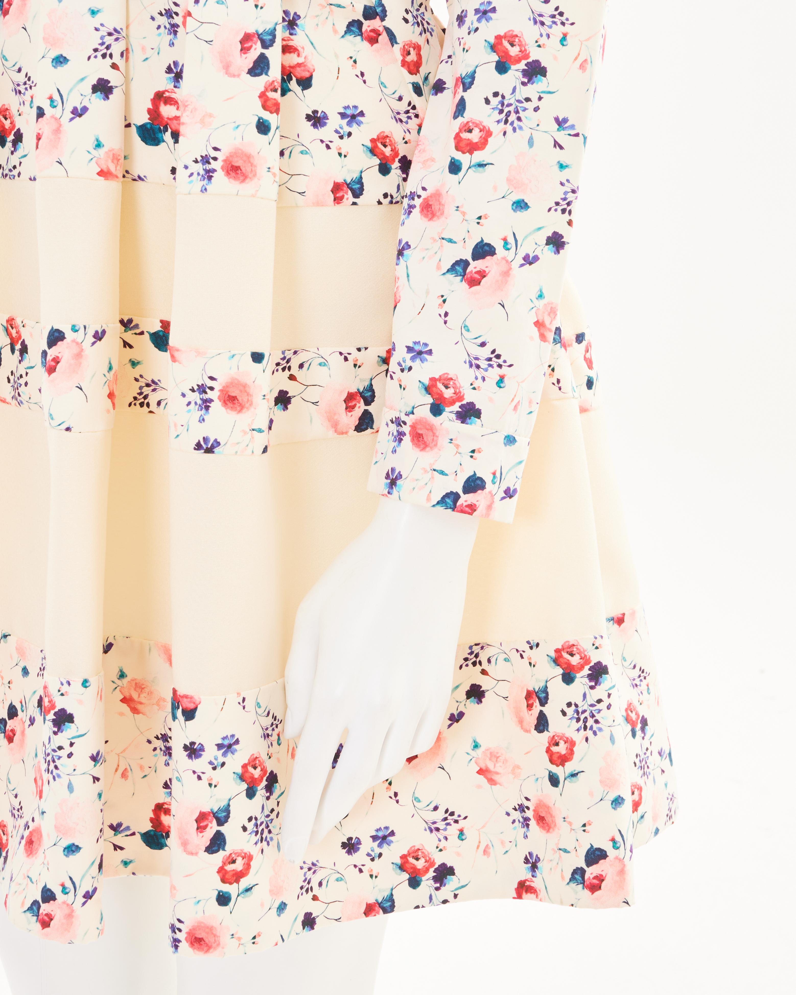 Christian Dior by Raf Simons Resort 2013 White Flowers Longsleeve Dress in vendita 2