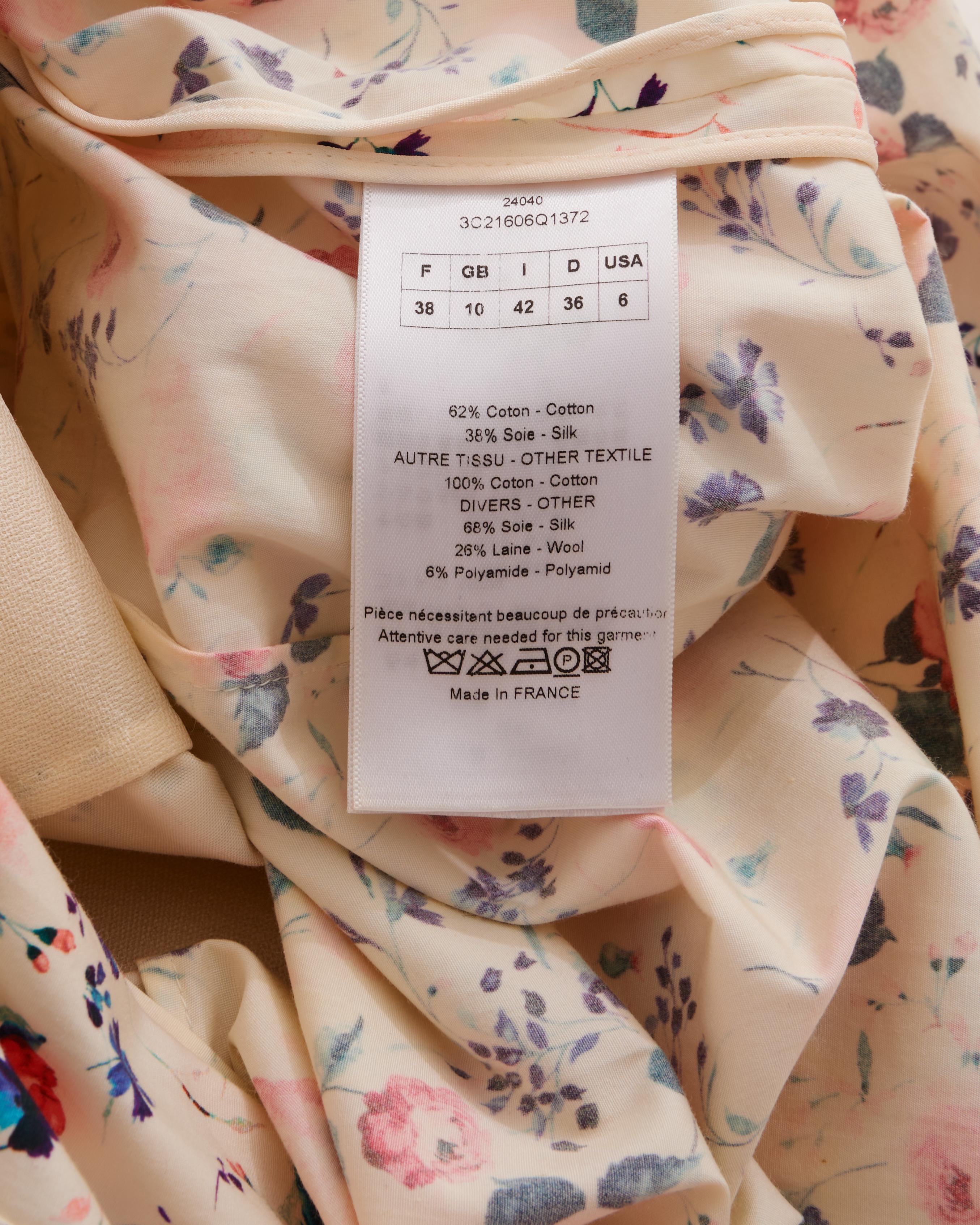 Christian Dior by Raf Simons Resort 2013 White Flowers Longsleeve Dress in vendita 4
