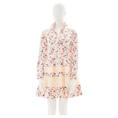 Christian Dior by Raf Simons Resort 2013 White Flowers Longsleeve Dress