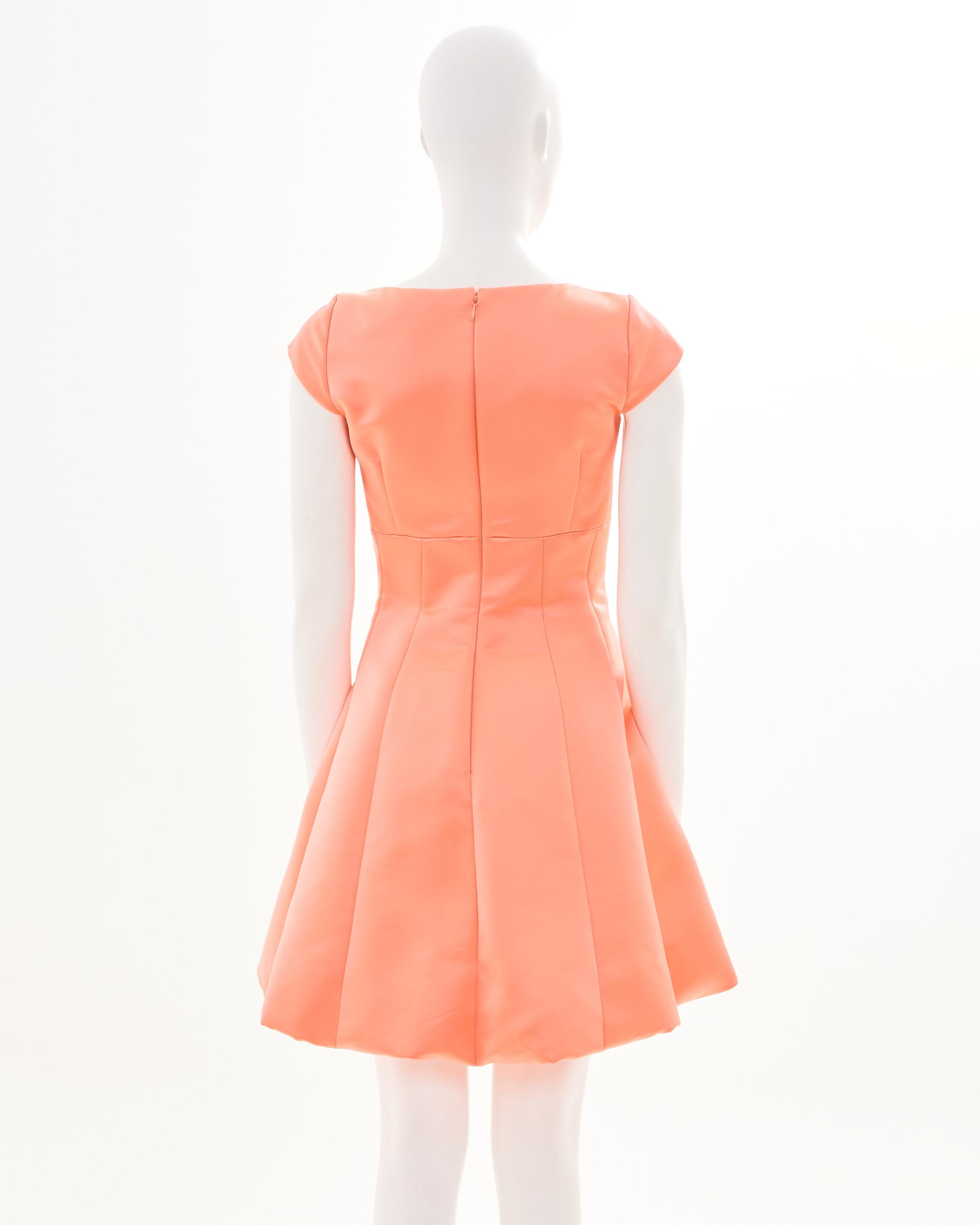 Orange Christian Dior by Raf Simons Resort 2015 Peach Mini Asymmetric Dress in vendita