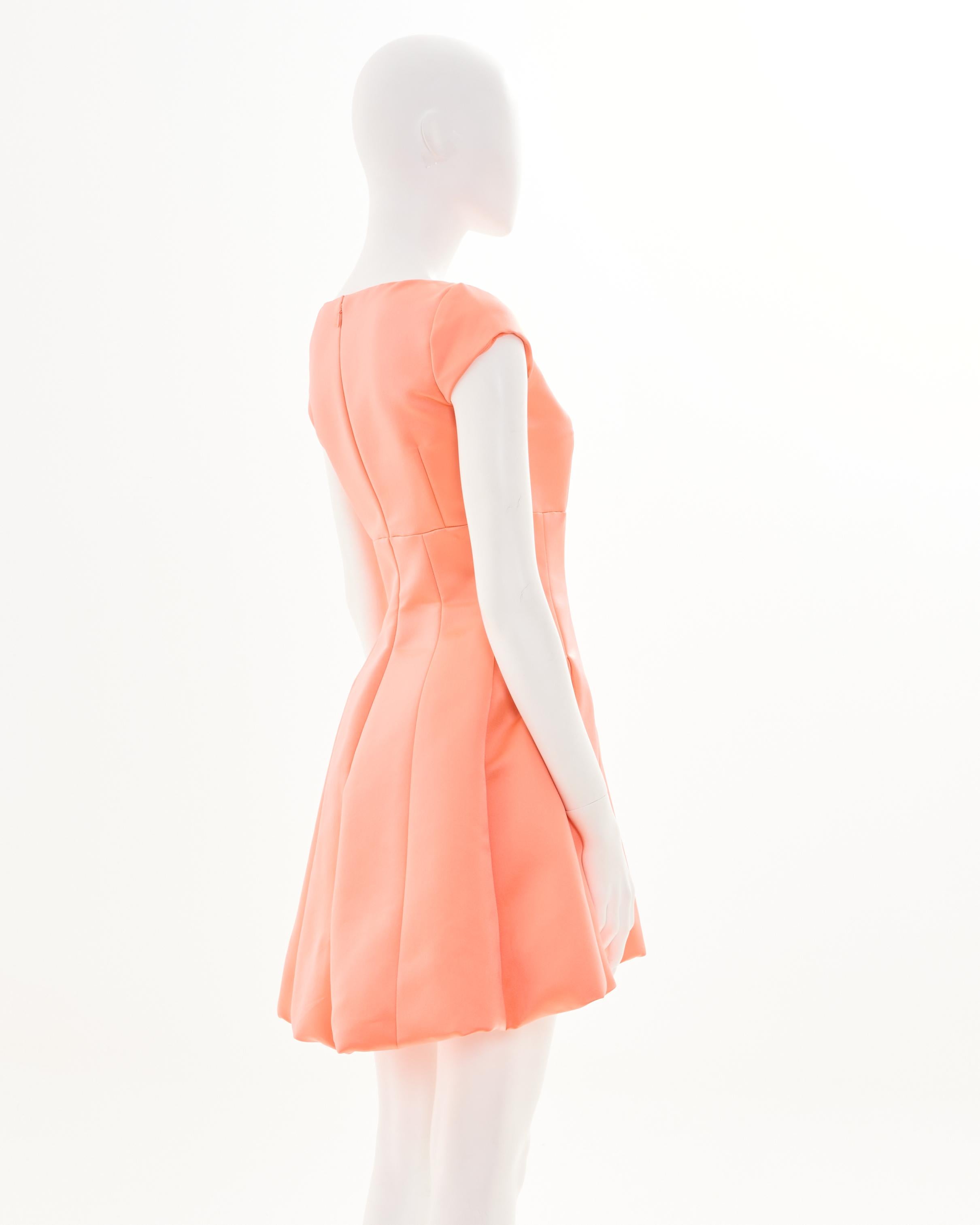 Christian Dior by Raf Simons Resort 2015 Peach Mini Asymmetric Dress In condizioni ottime in vendita a Milano, IT