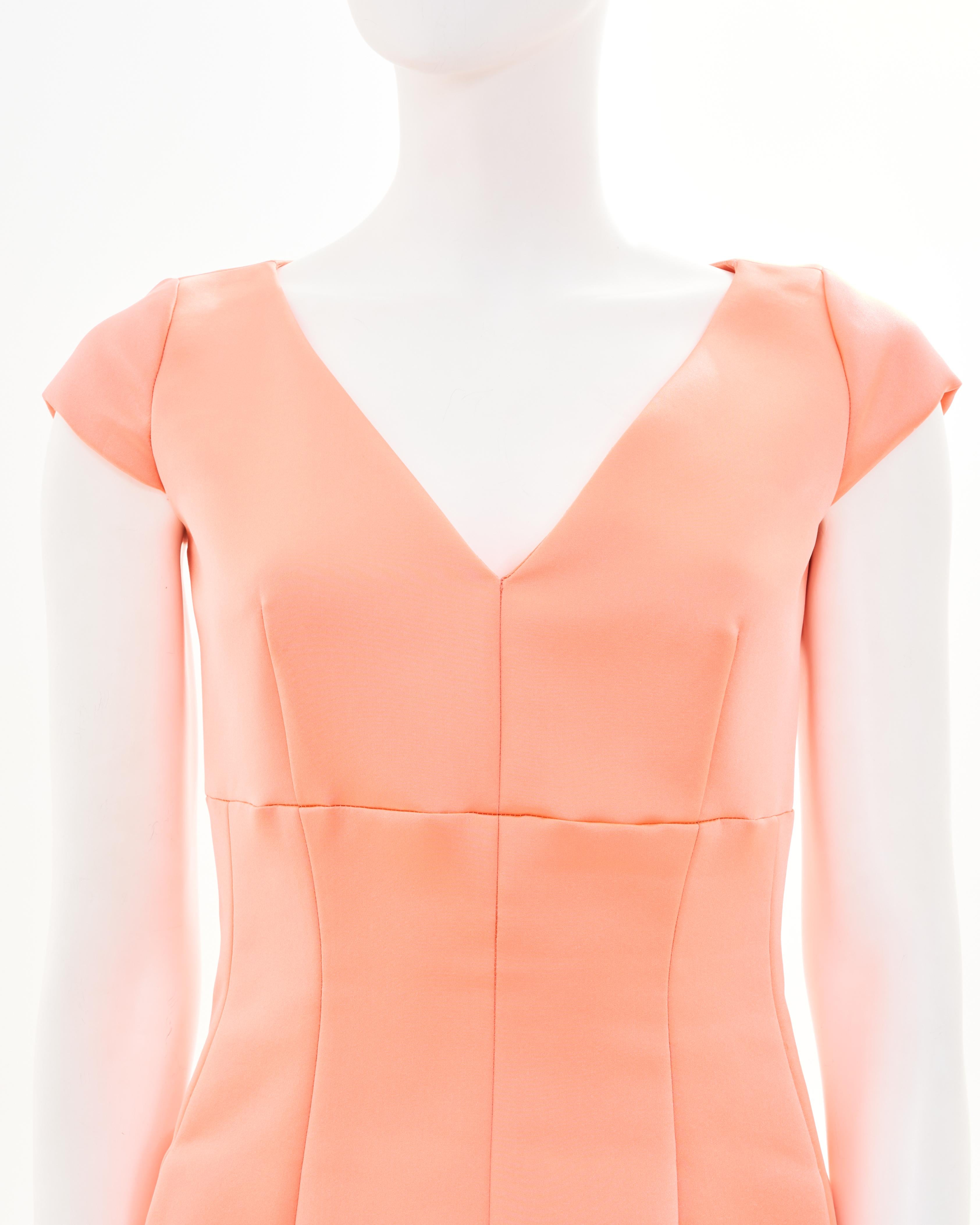 Donna Christian Dior by Raf Simons Resort 2015 Peach Mini Asymmetric Dress in vendita