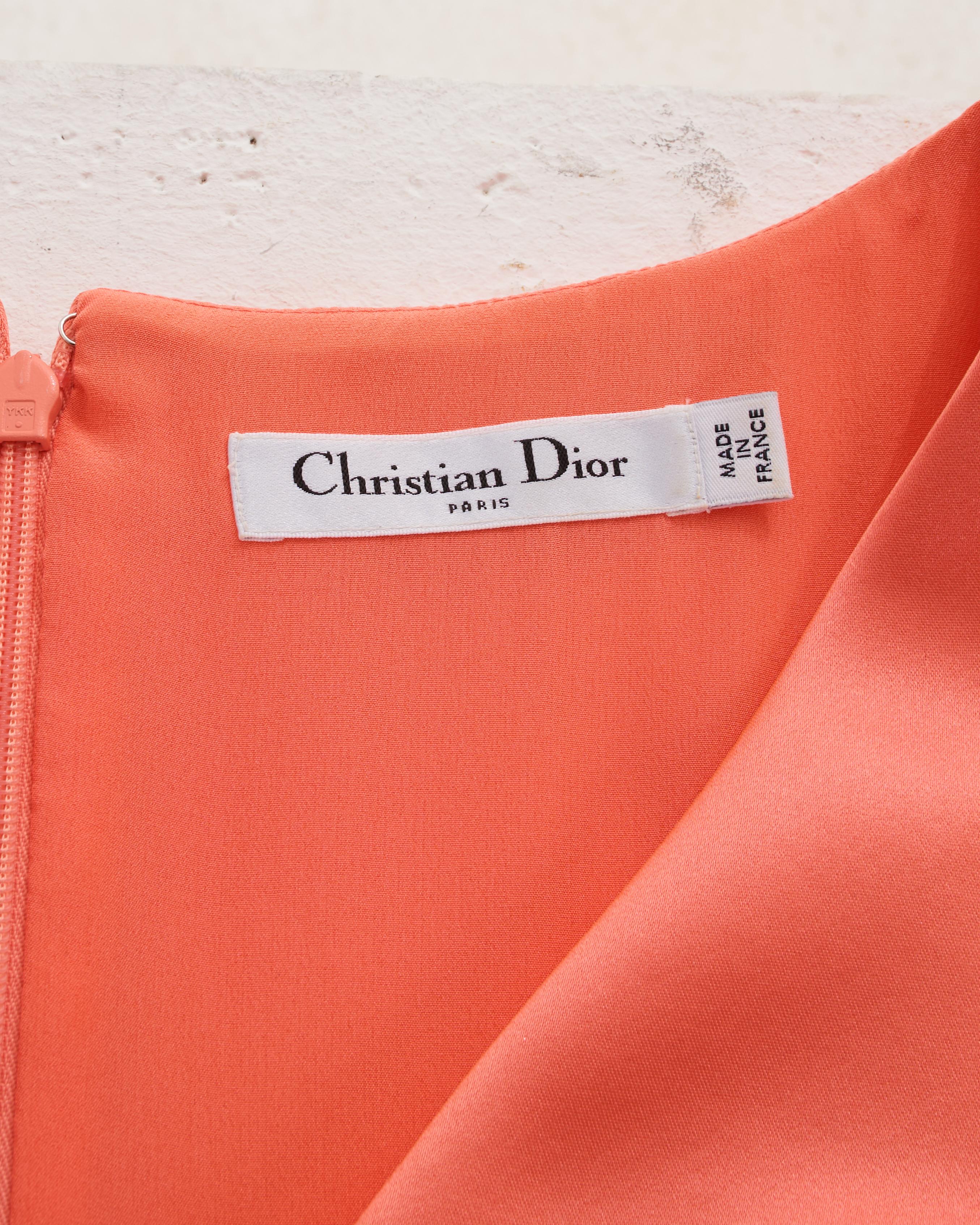 Christian Dior by Raf Simons Resort 2015 Peach Mini Asymmetric Dress in vendita 3