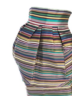 Christian Dior by Raf Simons Silk Striped Skirt