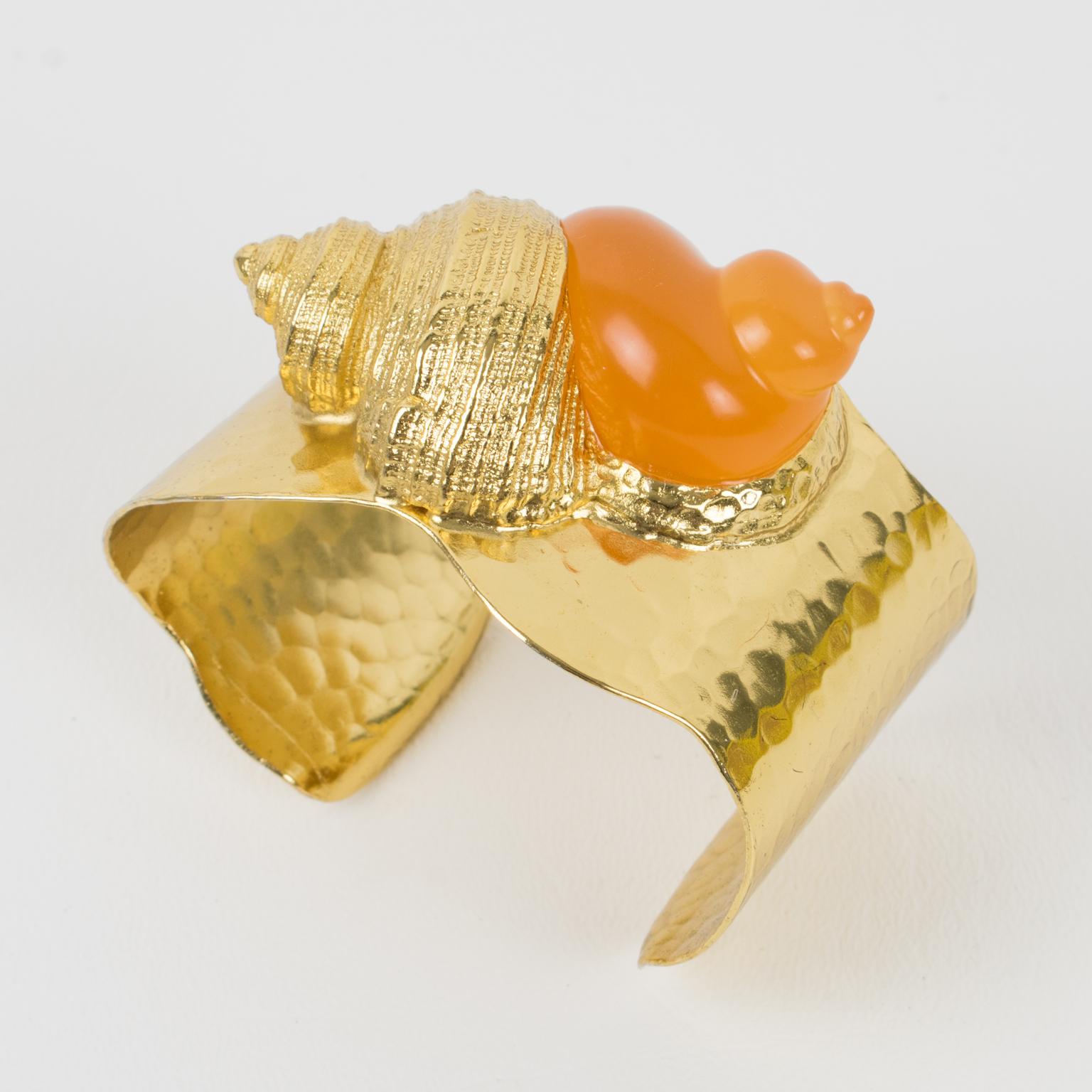 Christian Dior by Robert Goossens Lucite Shell Manschettenarmband 1987 Dune für Damen oder Herren