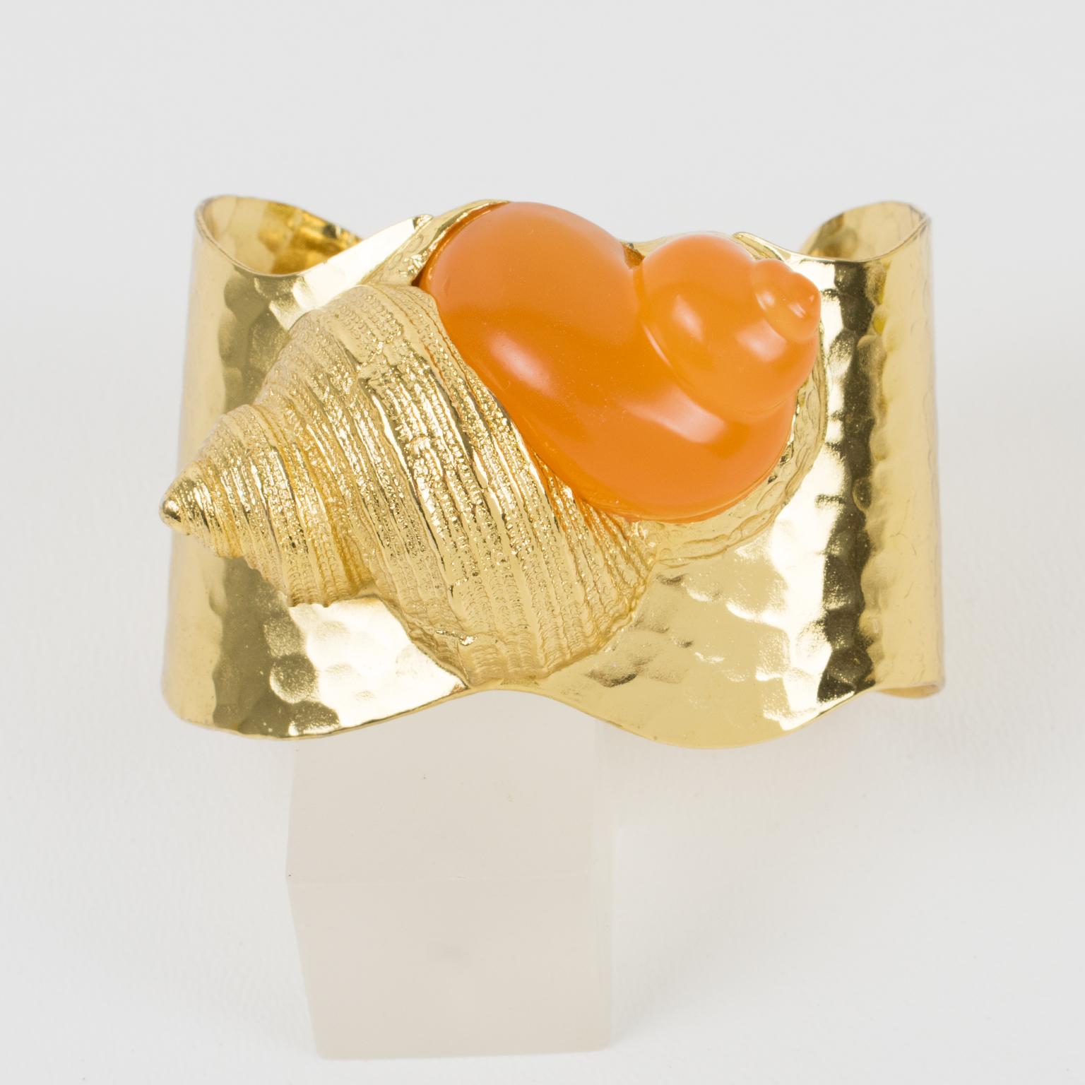 Christian Dior by Robert Goossens Lucite Shell Manschettenarmband 1987 Dune 2