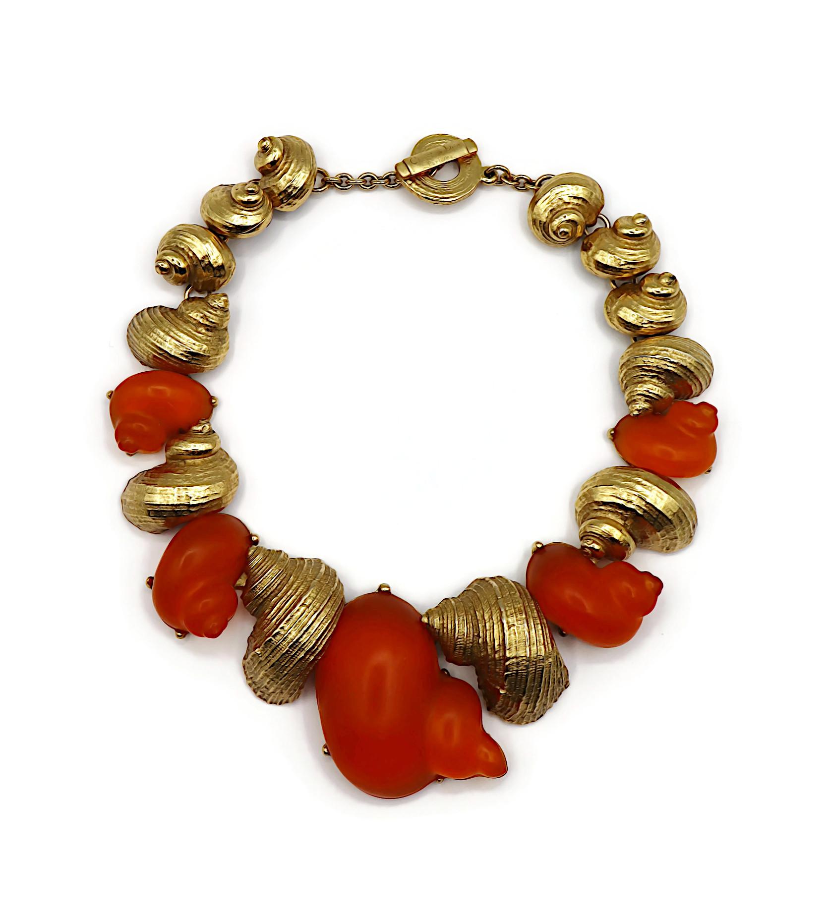 CHRISTIAN DIOR by Robert Goossens Vintage Collana di conchiglie Dune 1987 In condizioni buone in vendita a Nice, FR