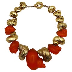 CHRISTIAN DIOR by ROBERT GOOSSENS Vintage Shell Necklace Dune 1987
