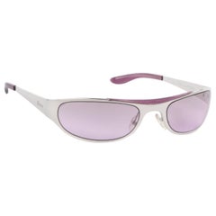 Vintage CHRISTIAN DIOR c.1990s "Dior Safety" Lavender Sport Style Wrap Sunglasses 