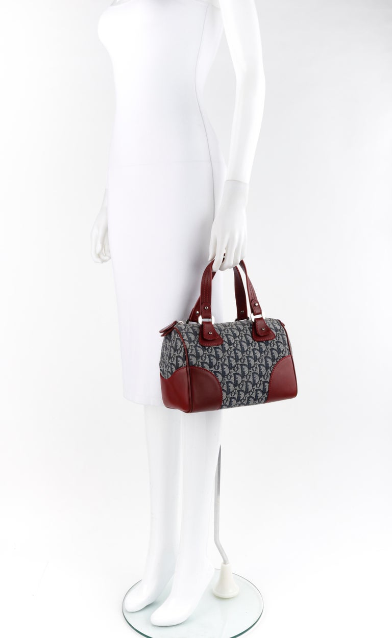 CHRISTIAN DIOR c.2002 "Trotter" Blue Red Diorissimo Canvas ...