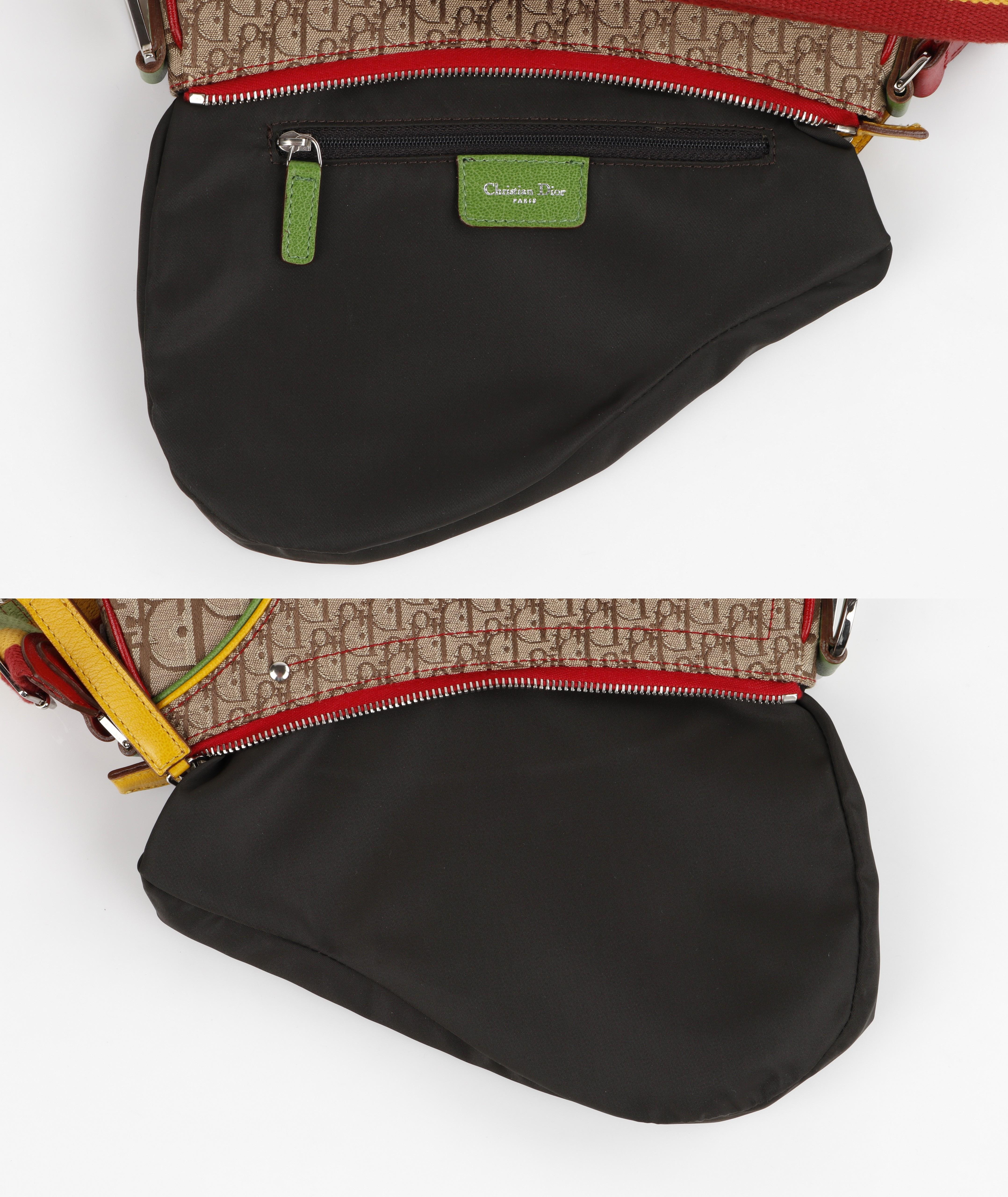 CHRISTIAN DIOR c.2004 “Rasta” Brown Diorissimo Saddle Shoulder Bag 3