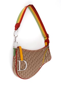 CHRISTIAN DIOR c.2004 “Rasta” Brown Diorissimo Saddle Shoulder Bag