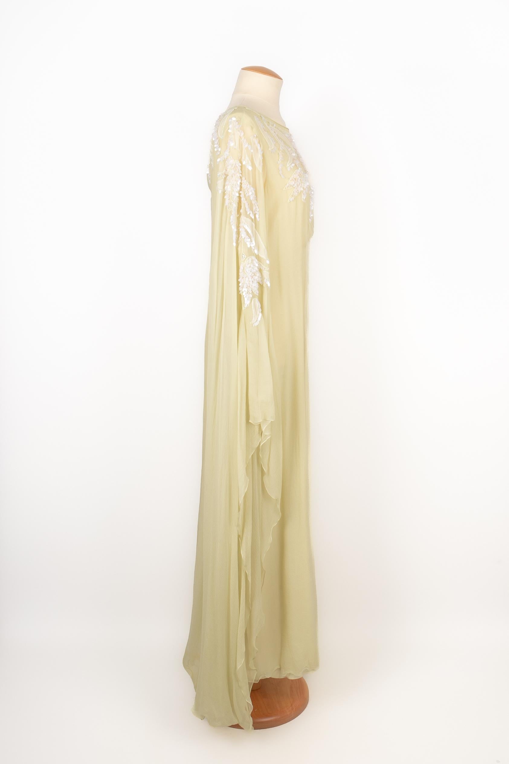 Beige Christian Dior caftan dress circa 2011 For Sale