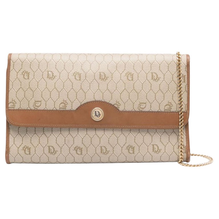 Christian Dior Camel Sac à bandoulière en nid d'abeille En vente