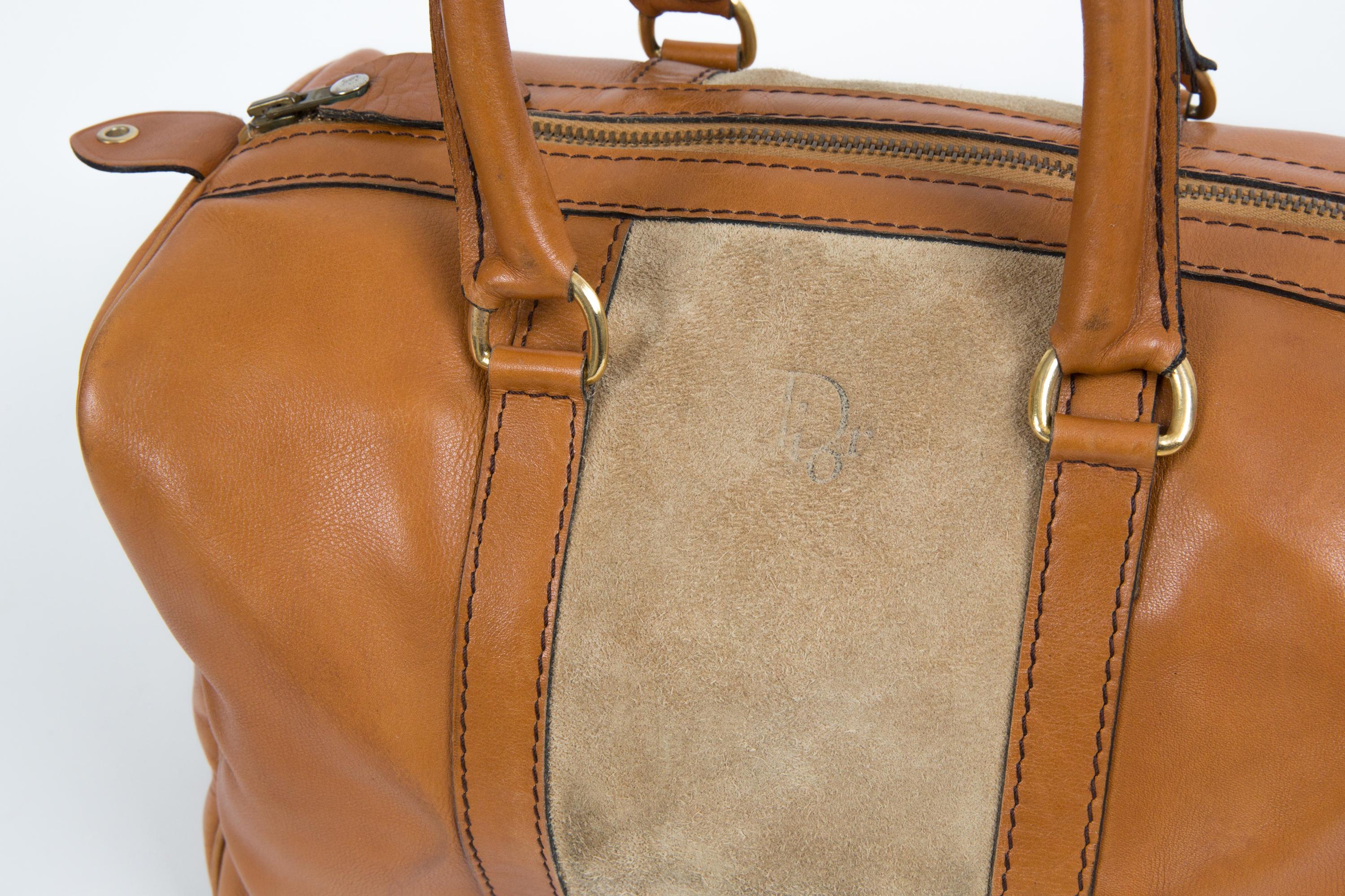 da uomo o donna Christian Dior Borsa Week End in pelle di cammello con manici alti in vendita