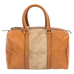 Christian Dior Camel Leather Week End Top Handles Bag