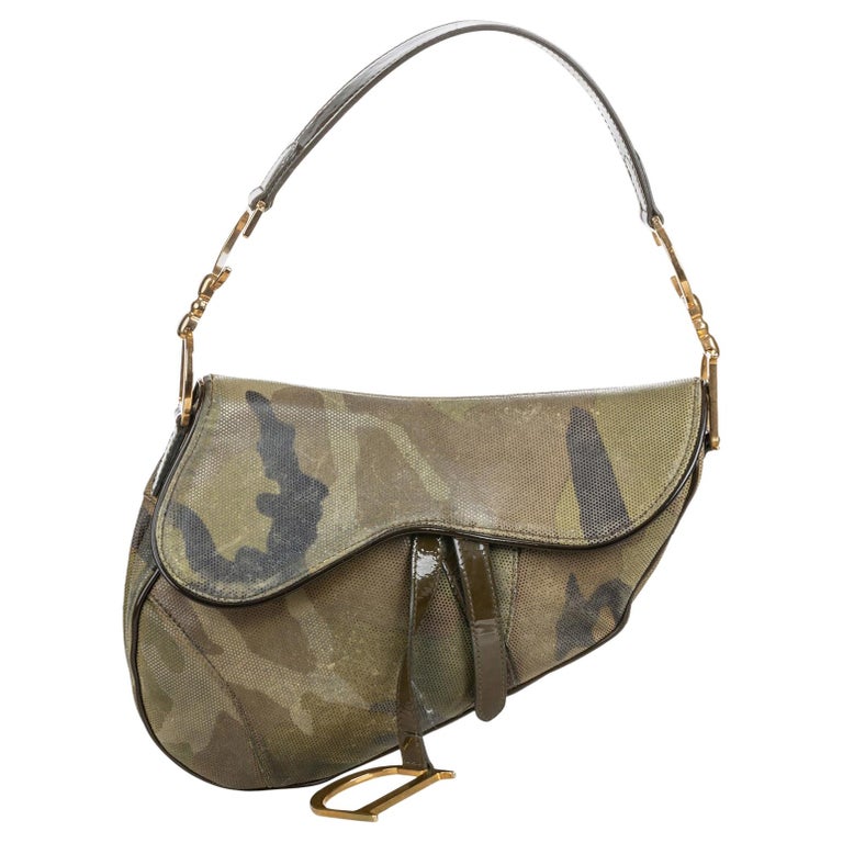Christian Dior CamouflagePrint Saddle Bag one size at 1stDibs