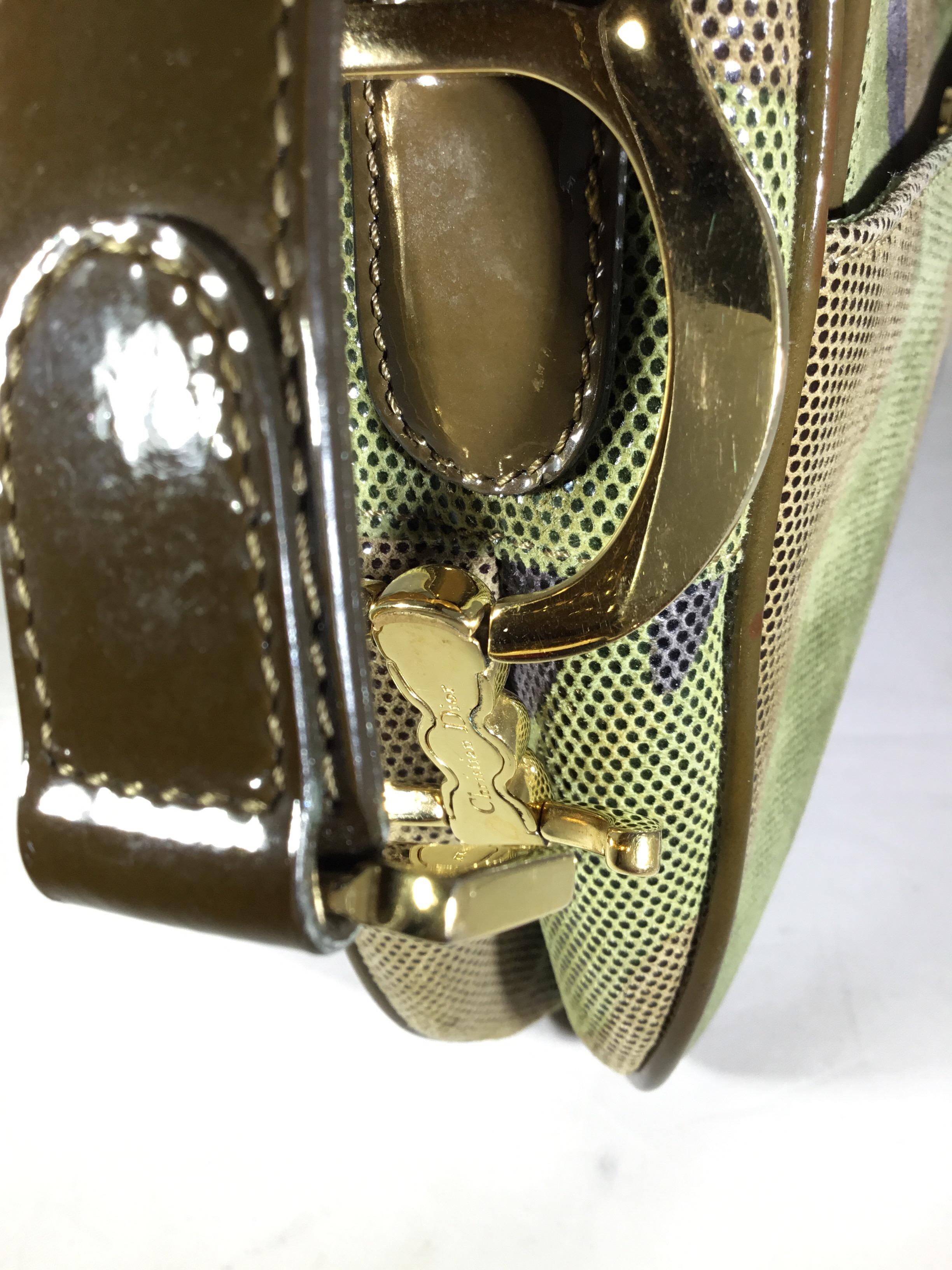 Brown Christian Dior Camouflage Saddle Bag