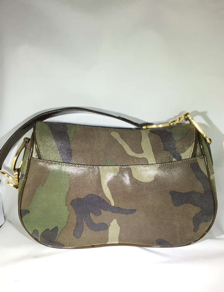 Christian Dior Camouflage Coated Canvas Saddle Bag Small Q9B4QQ0LGB001