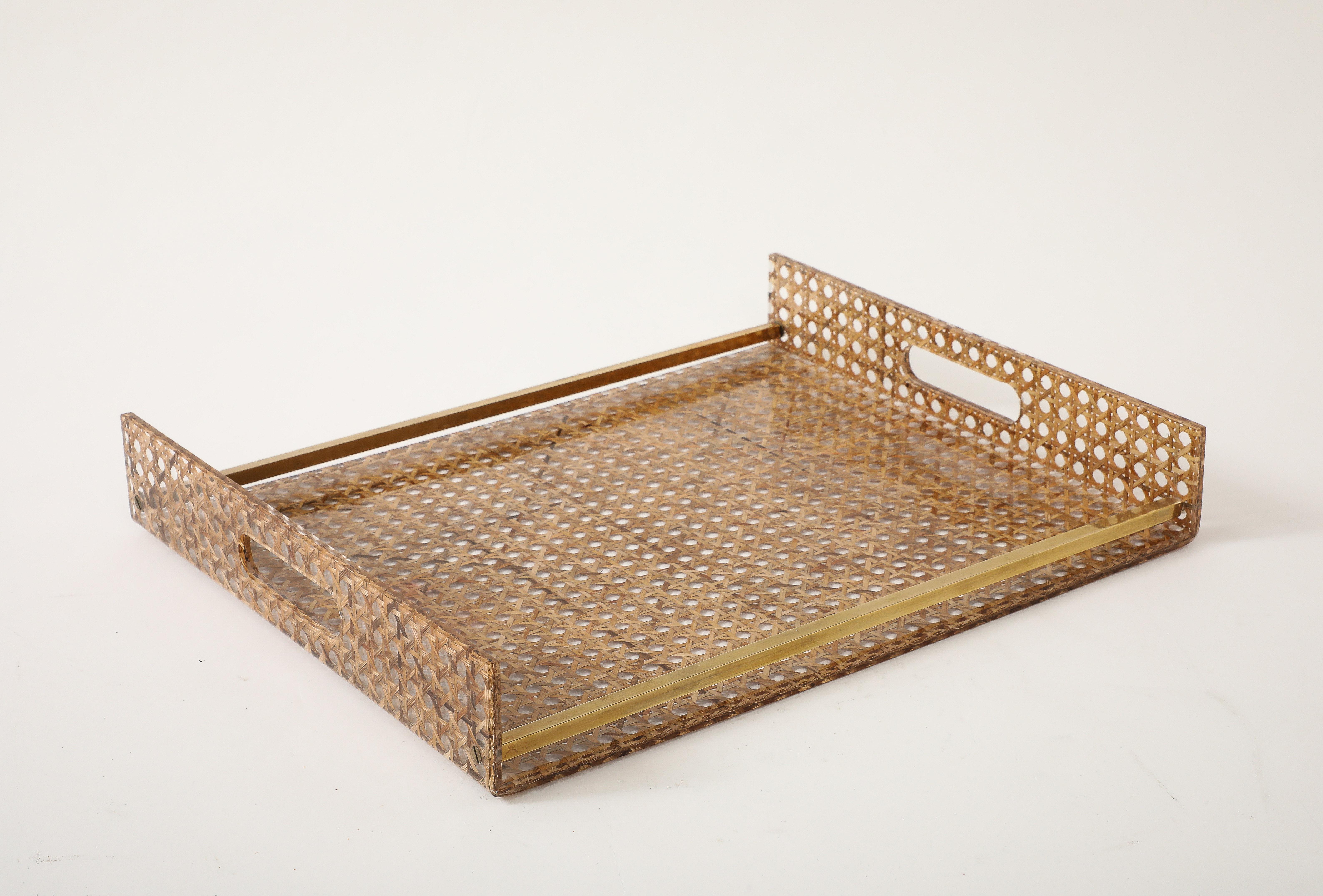 Christian Dior Cane, Brass, Plexiglass Tray, France, c. 1950-70 8